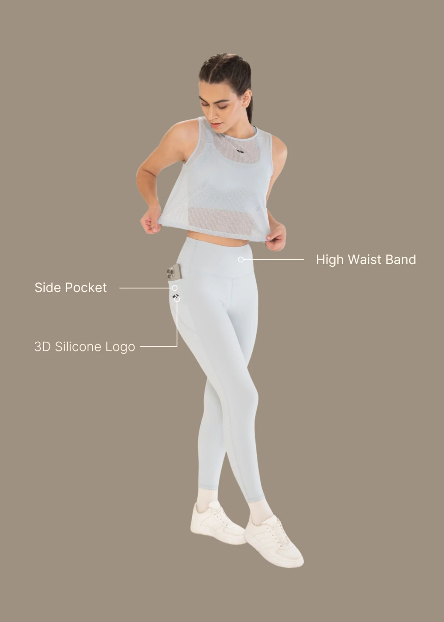 StrchFlex Power soft Leggings - Powder Blue - Image 3