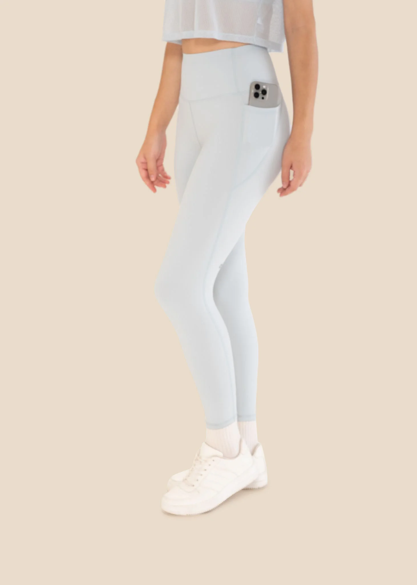 StrchFlex Power soft Leggings - Powder Blue - Image 4
