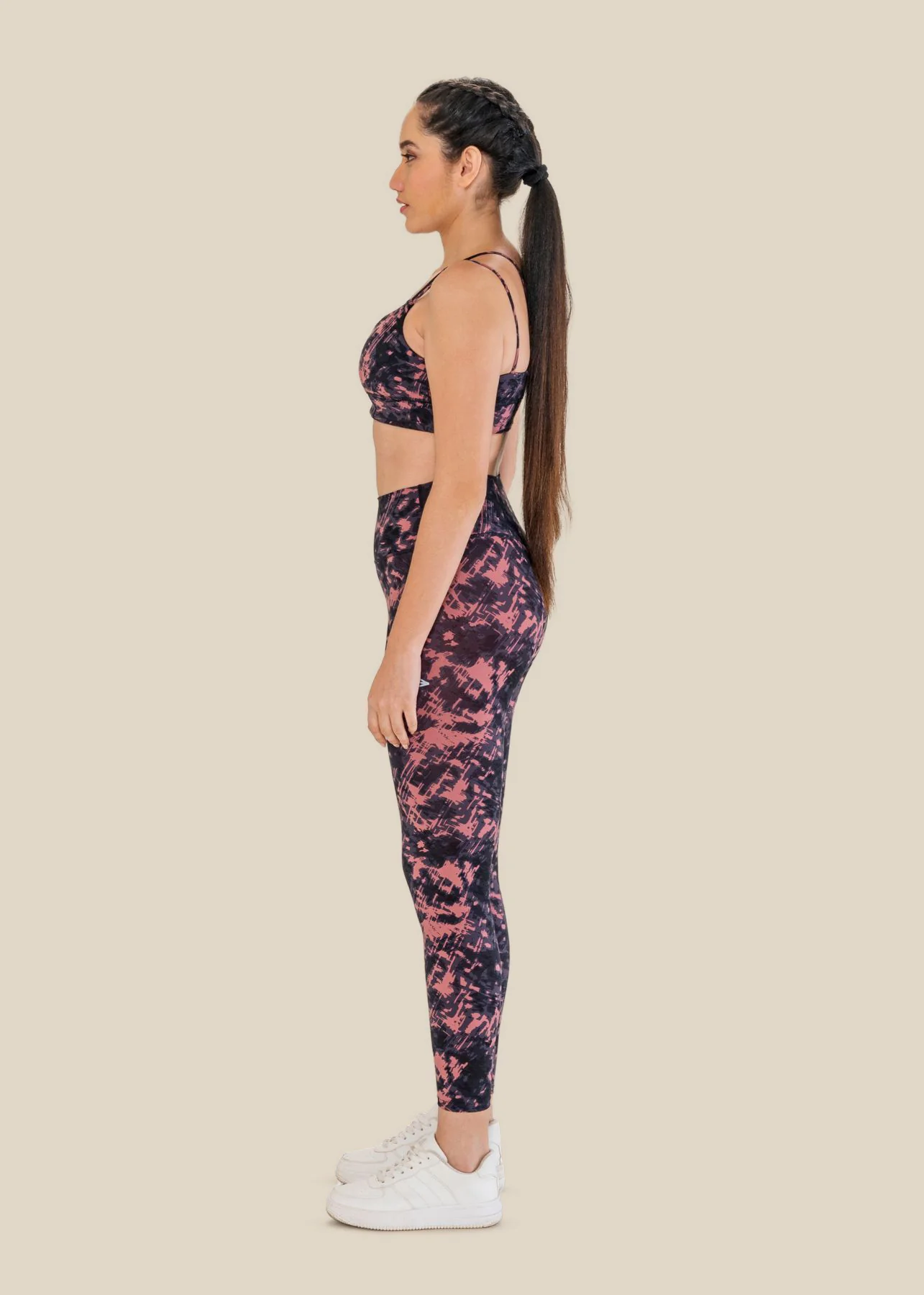 Low Impact Printed Sports Bra - Delicate Pink - Image 4