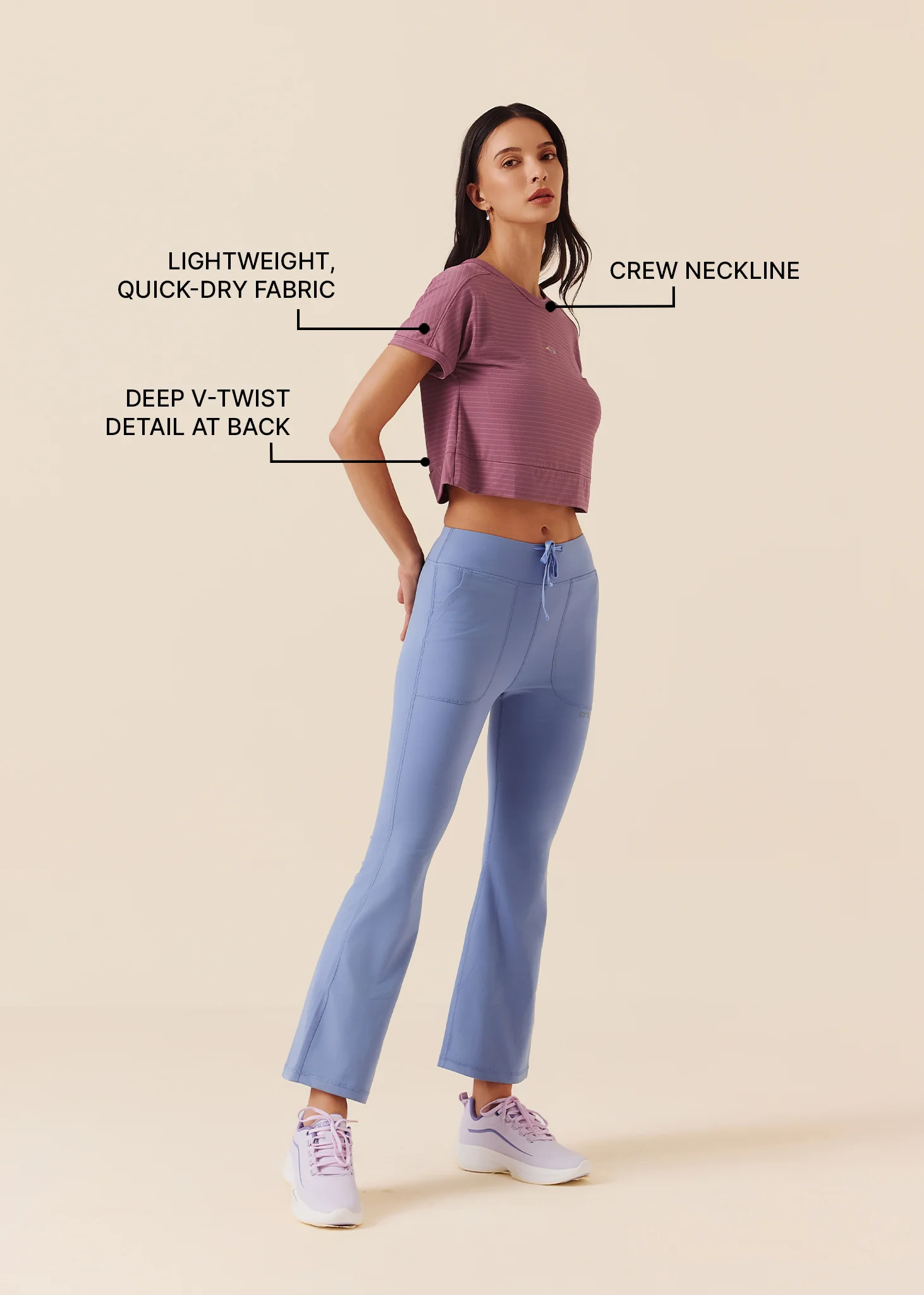 Women Quick Dry Workout Top - Grape Nector - Image 3