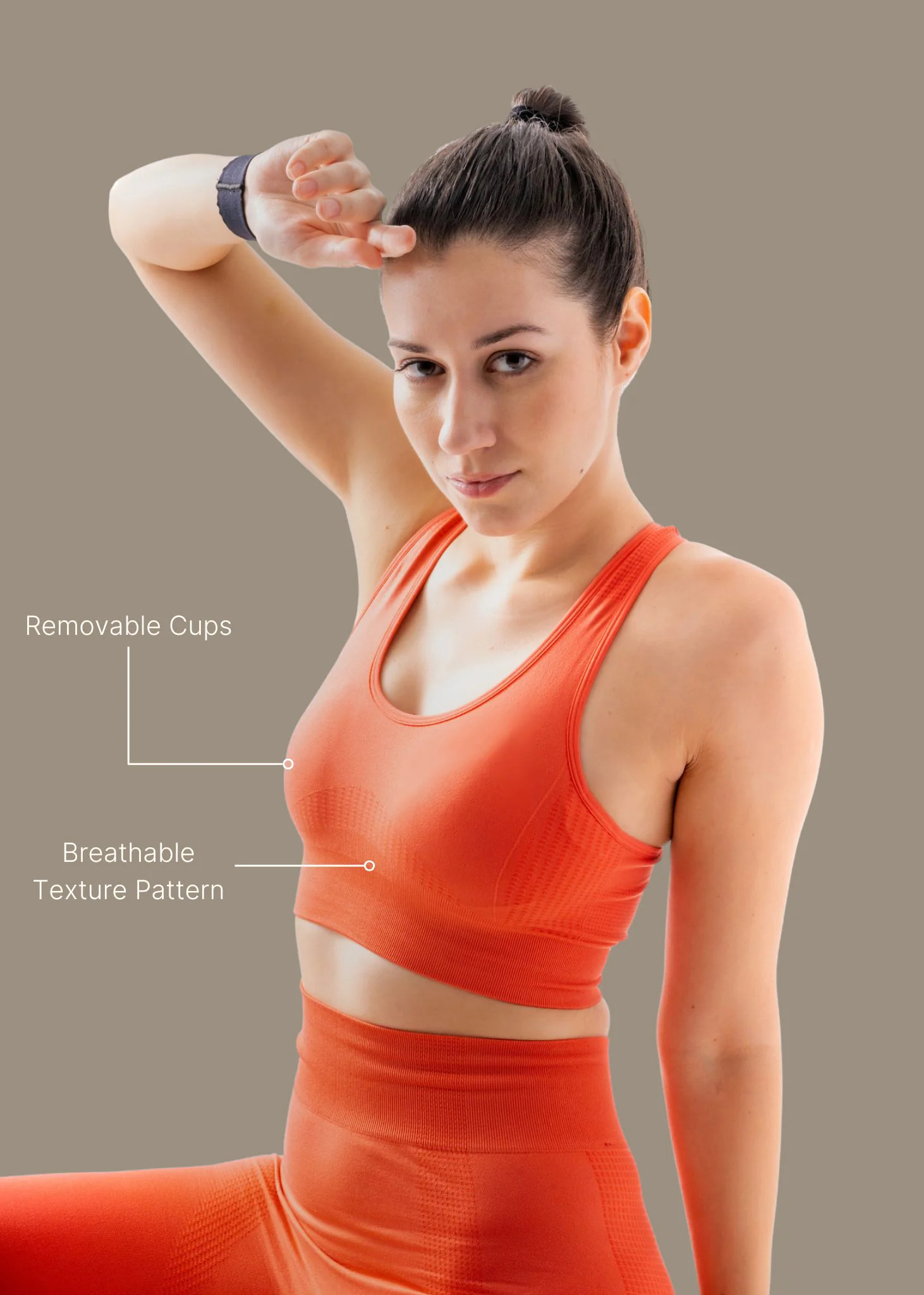 Sytrch Hyflo seamless  sports bra - Coral - Image 3