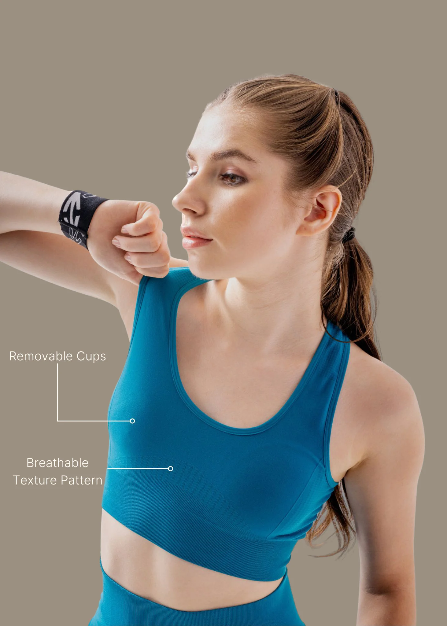 Sytrch Hyflo seamless  sports bra - Teal - Image 3