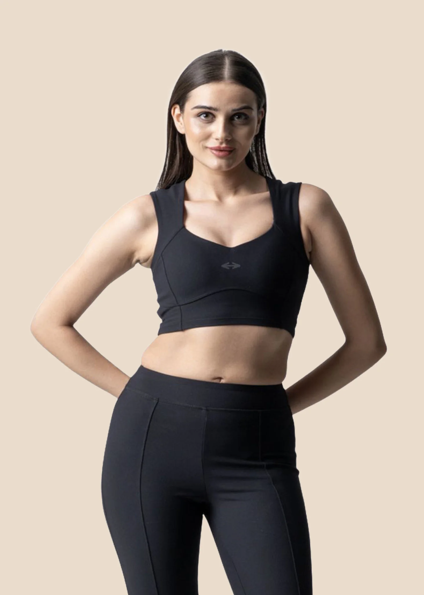 Women Reflective Gym Sports Bra - Black