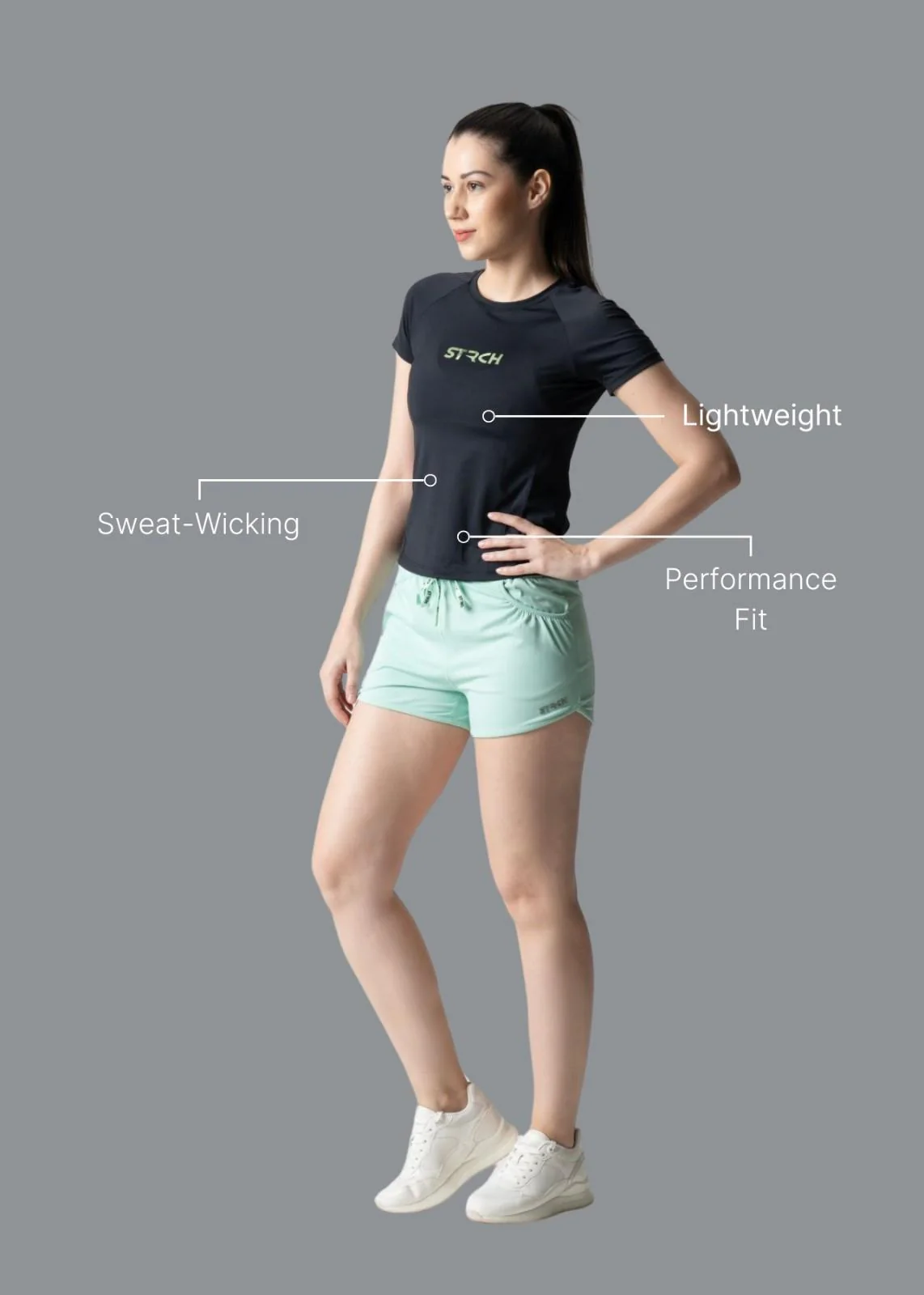 Women Running T Shirt - Black - Image 2