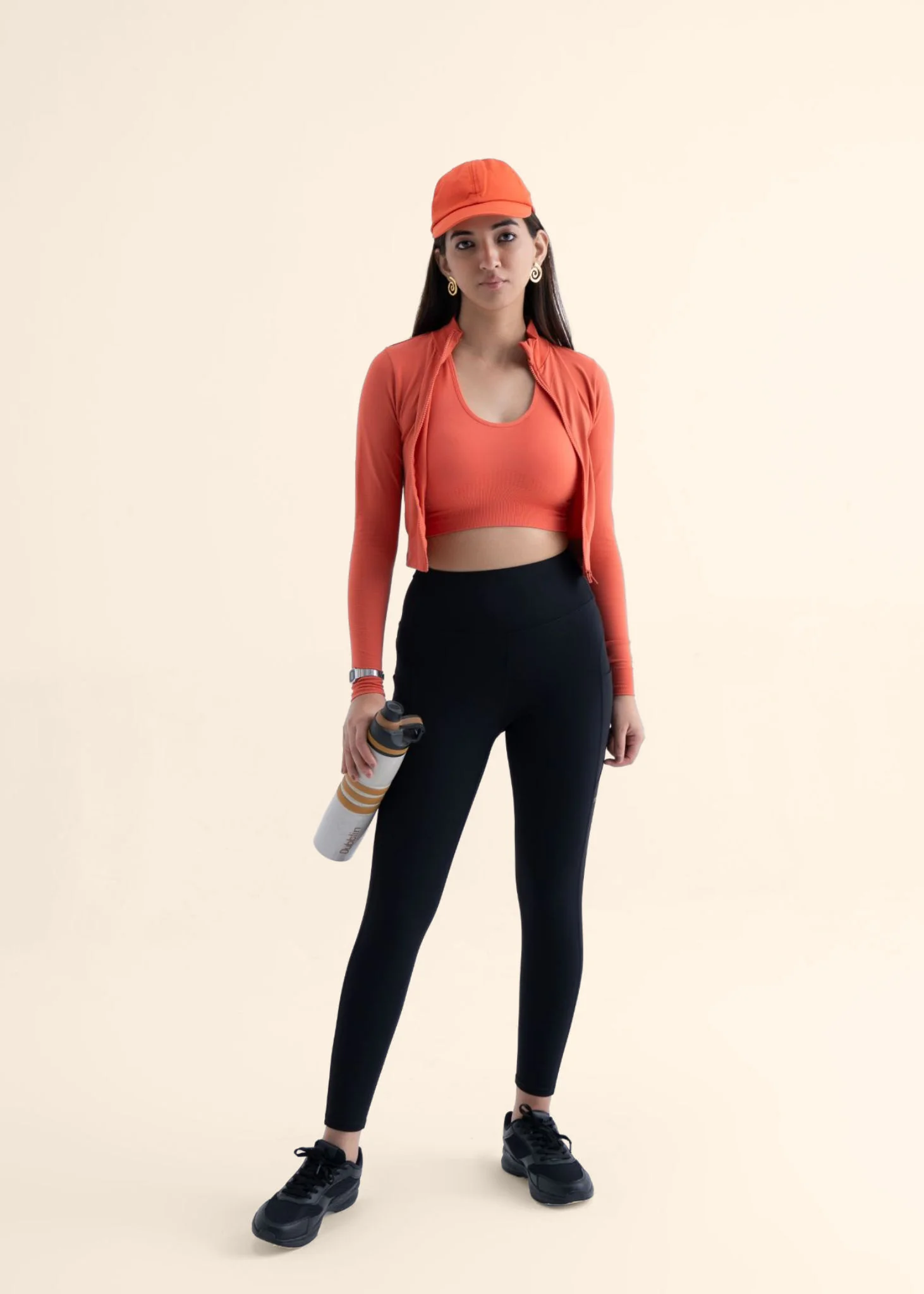 Women Seamless Crop Jacket - Coral - Image 2