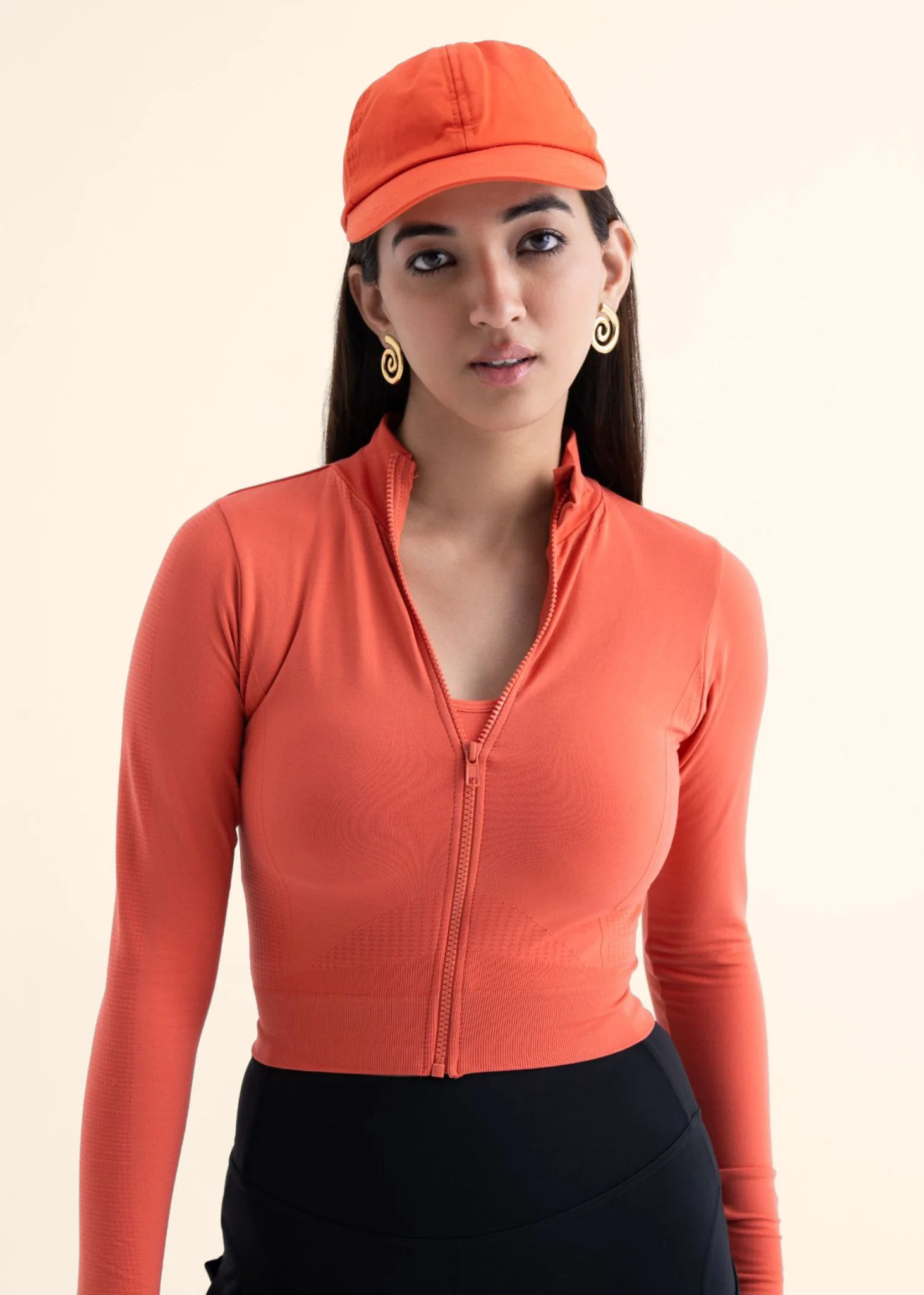 Women Seamless Crop Jacket - Coral - Image 6