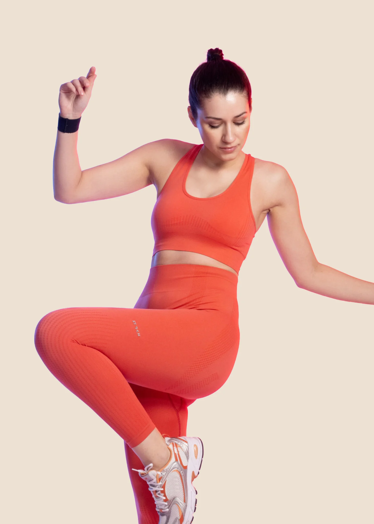 Strch Hyflo Seamless leggings - Coral - Image 4