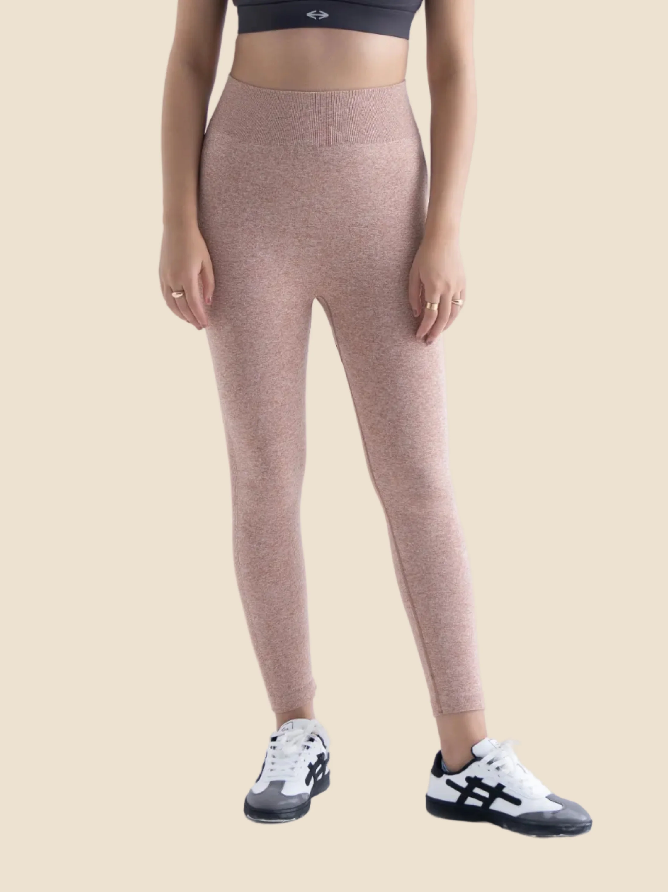 Women Seamless Flare Workout Leggings - Mocha Brown