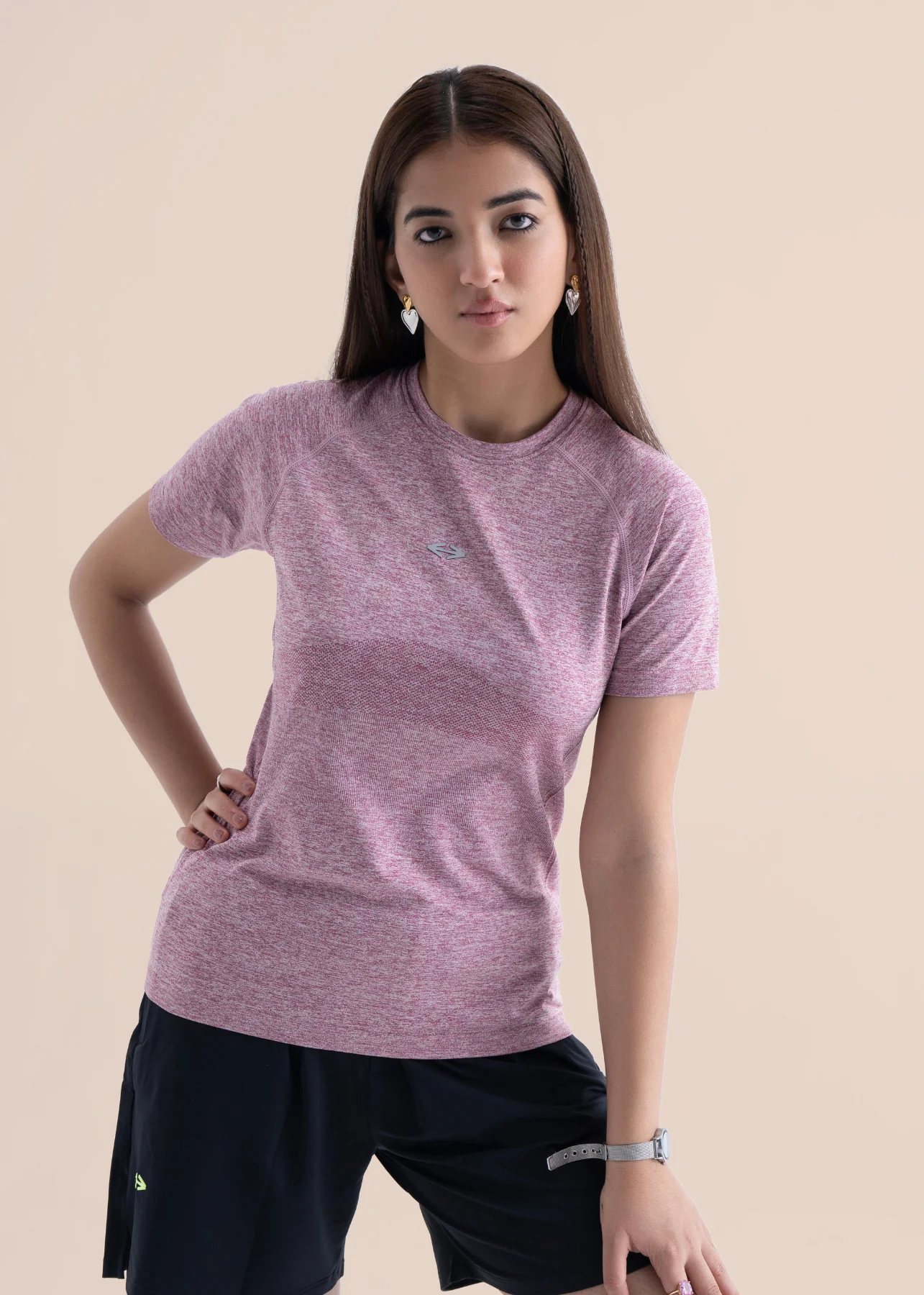 Seamless workout Regular Tee - Rose - Image 2
