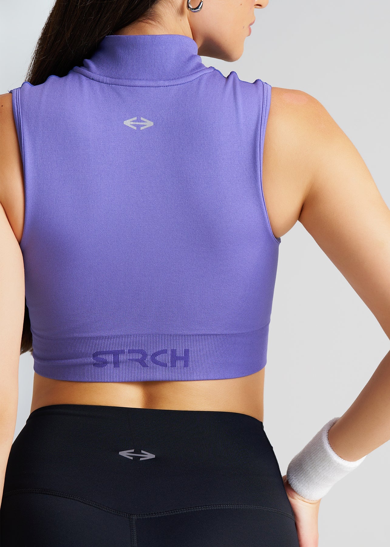 Women Seamless Zip Bra - Electric Violet - Image 3