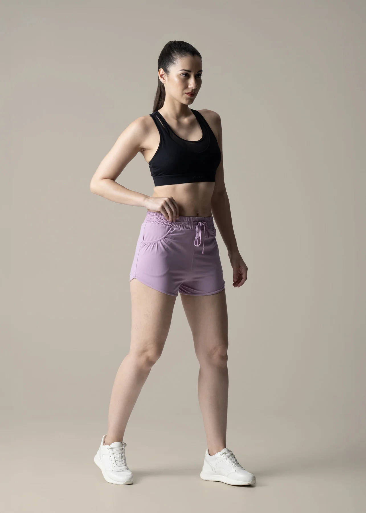 StrchFlex Fitted Shorts - Lavendar - Image 3