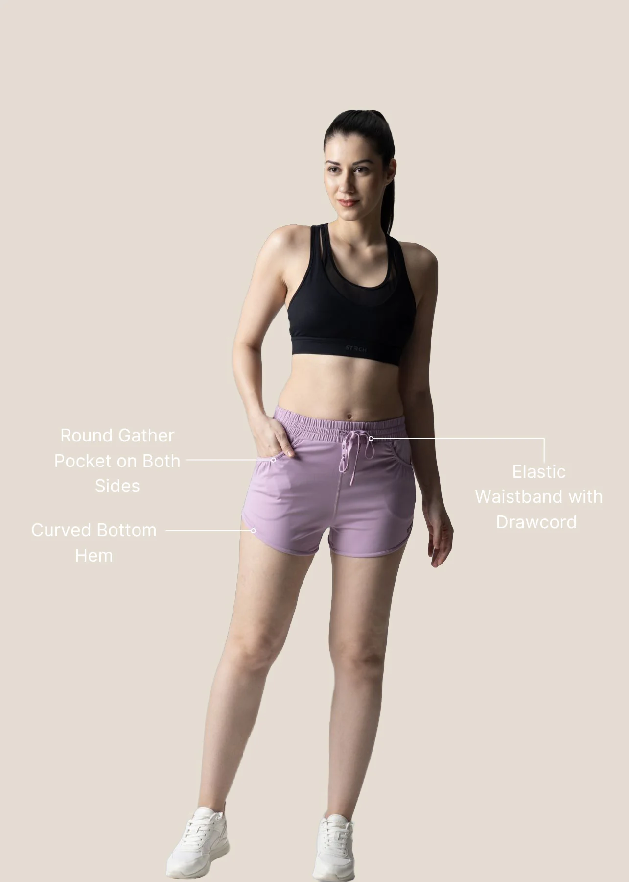StrchFlex Fitted Shorts - Lavendar - Image 8