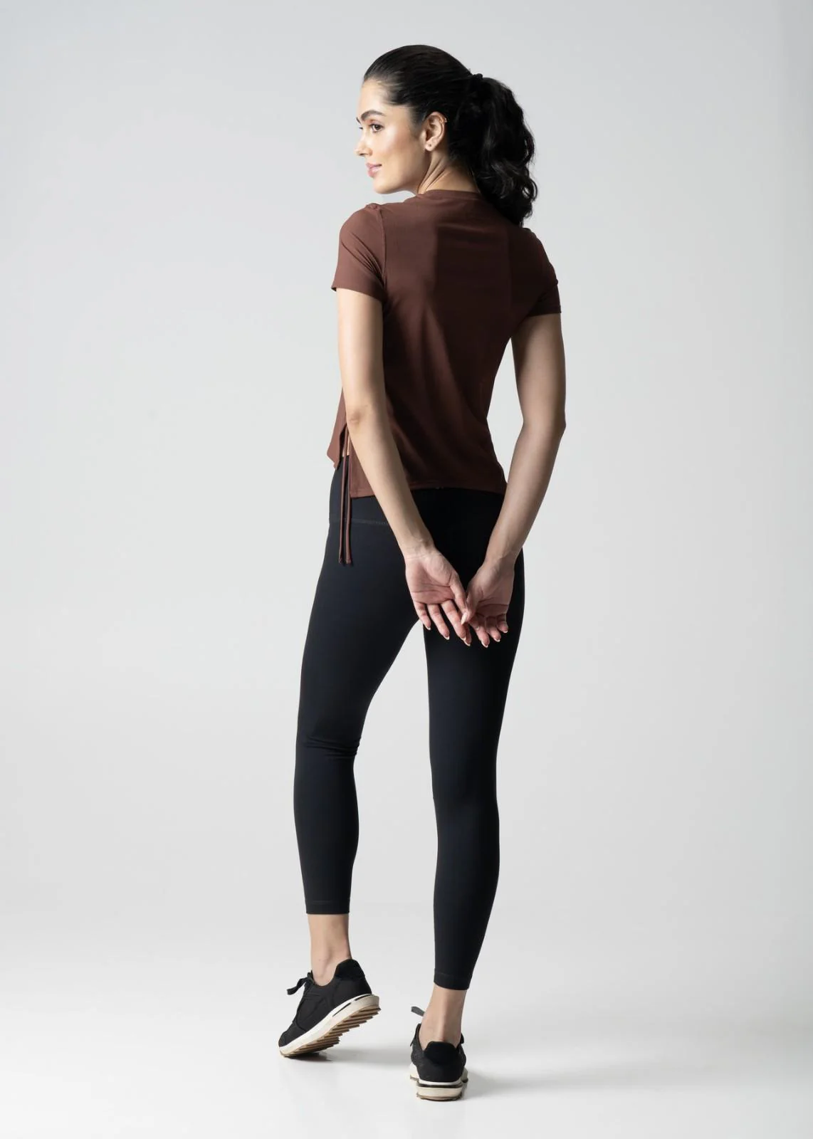 Women Side Tie Crop Top - Brown - Image 4