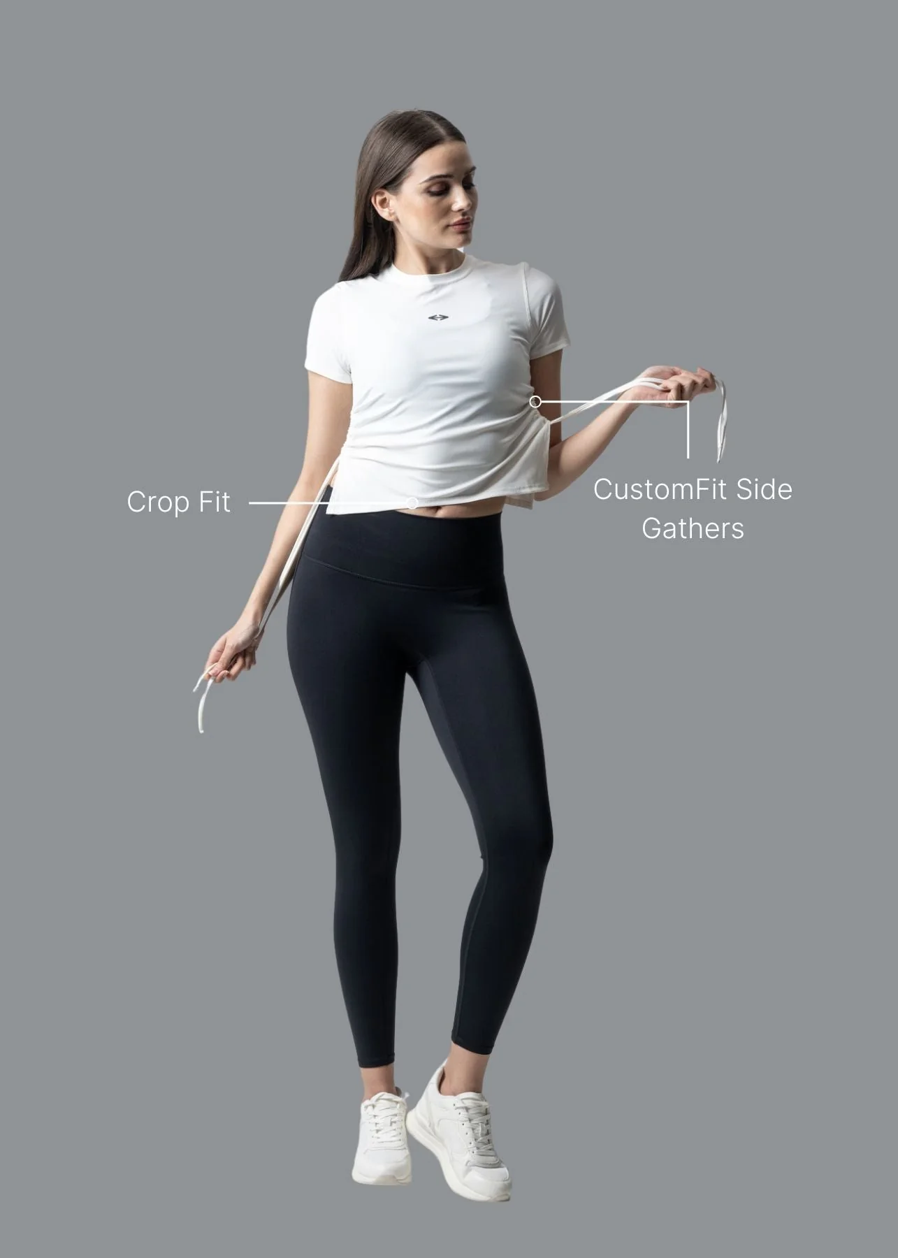 Women Side Tie Crop Top - White - Image 3