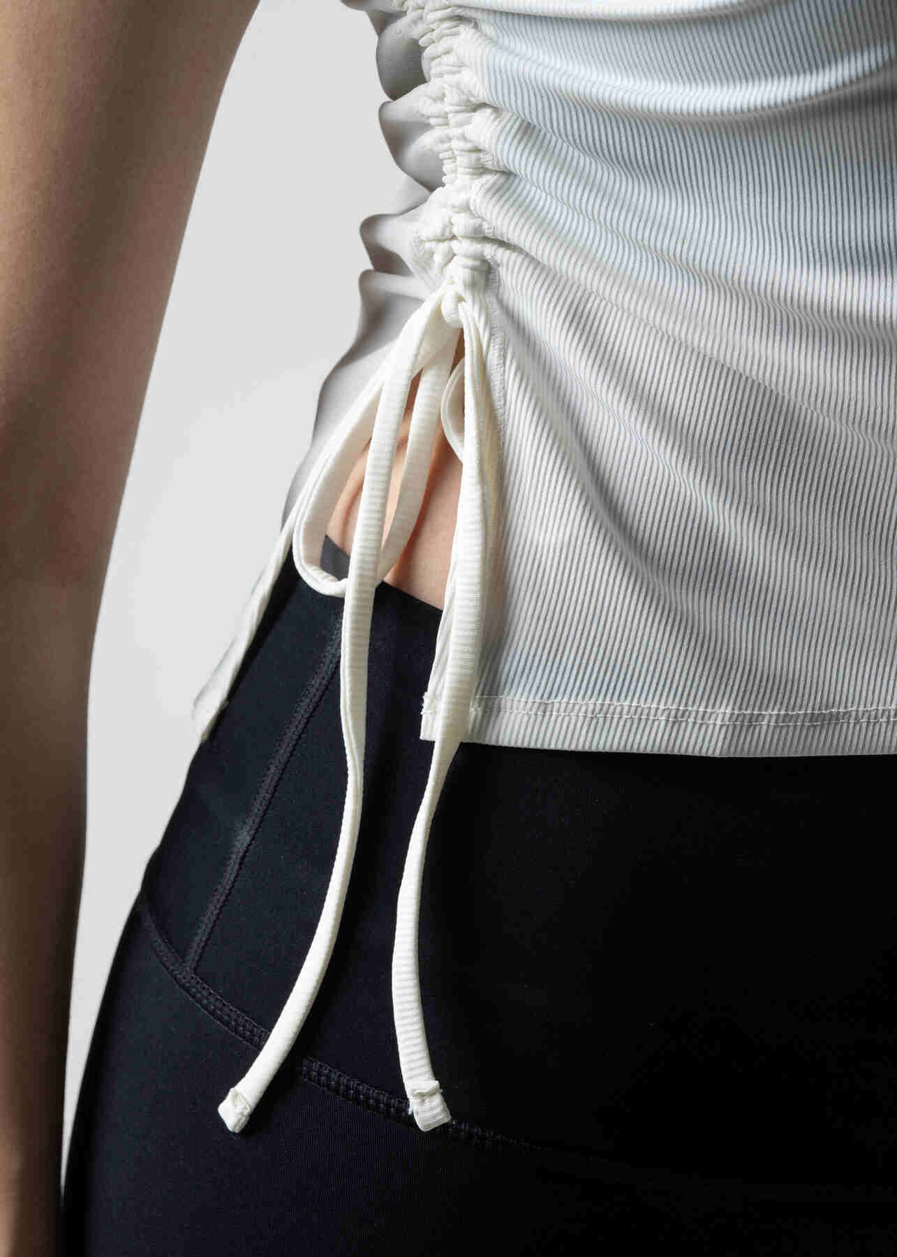 Women Side Tie Crop Top - White - Image 4
