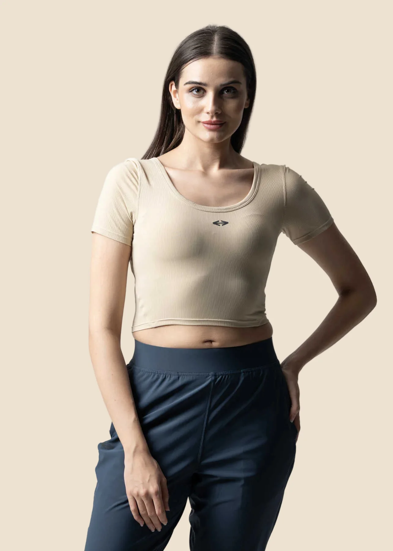 Everyday basic crop top - Beige