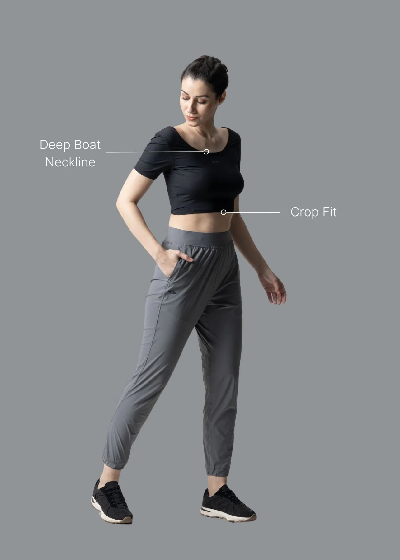 Everyday basic crop top - Black - Image 3