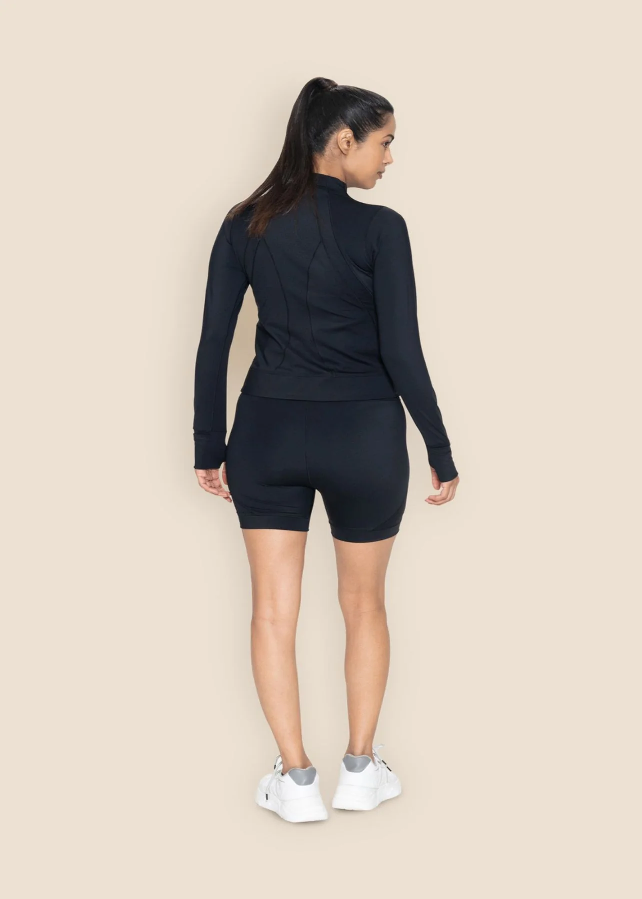 Women Sleek Zip Jacket - Black - Image 4