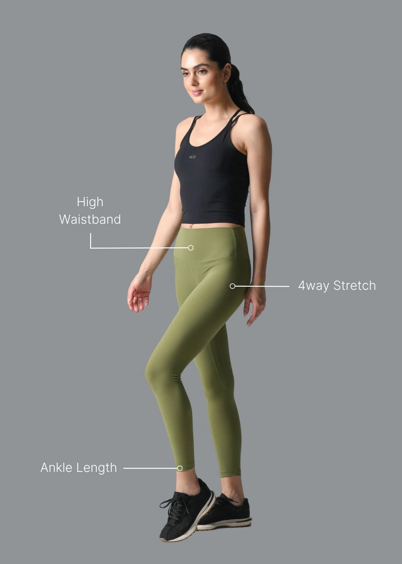 Women Slim Fit Leggings - Olive - Image 2