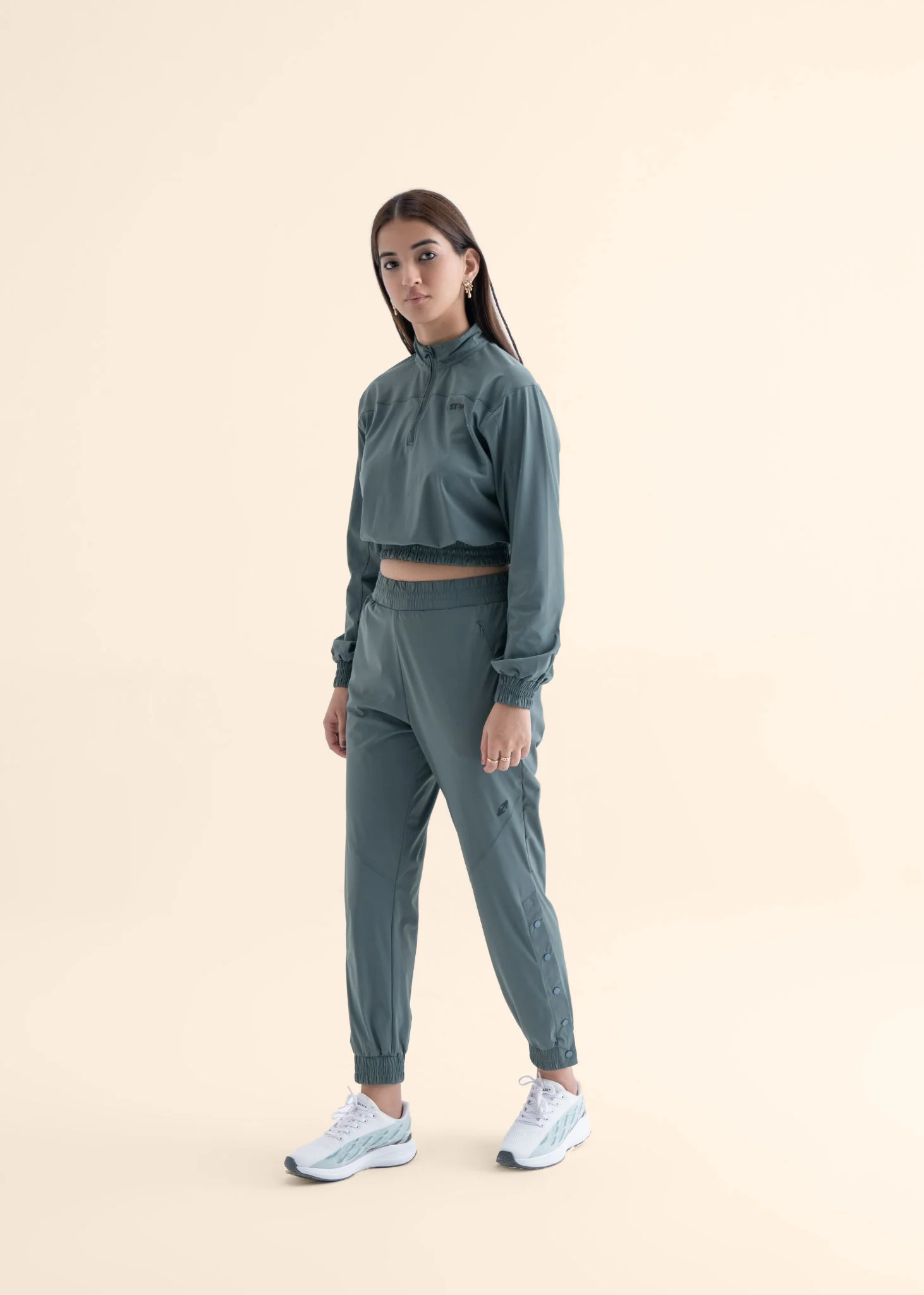 Play Core Snap Botton Track Pants - Balsam Green - Image 5