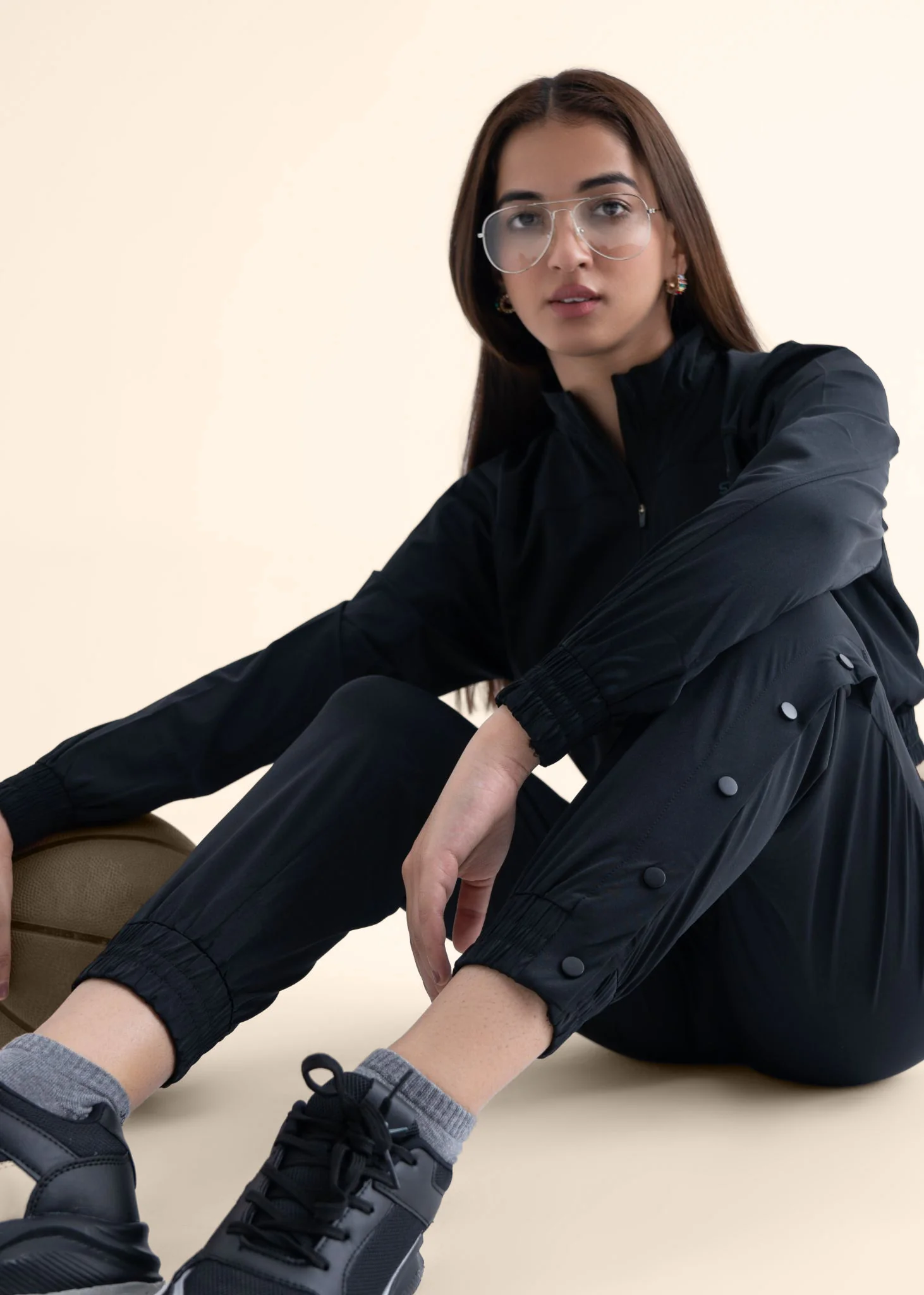Play Core Snap Botton Track Pants - Black - Image 6