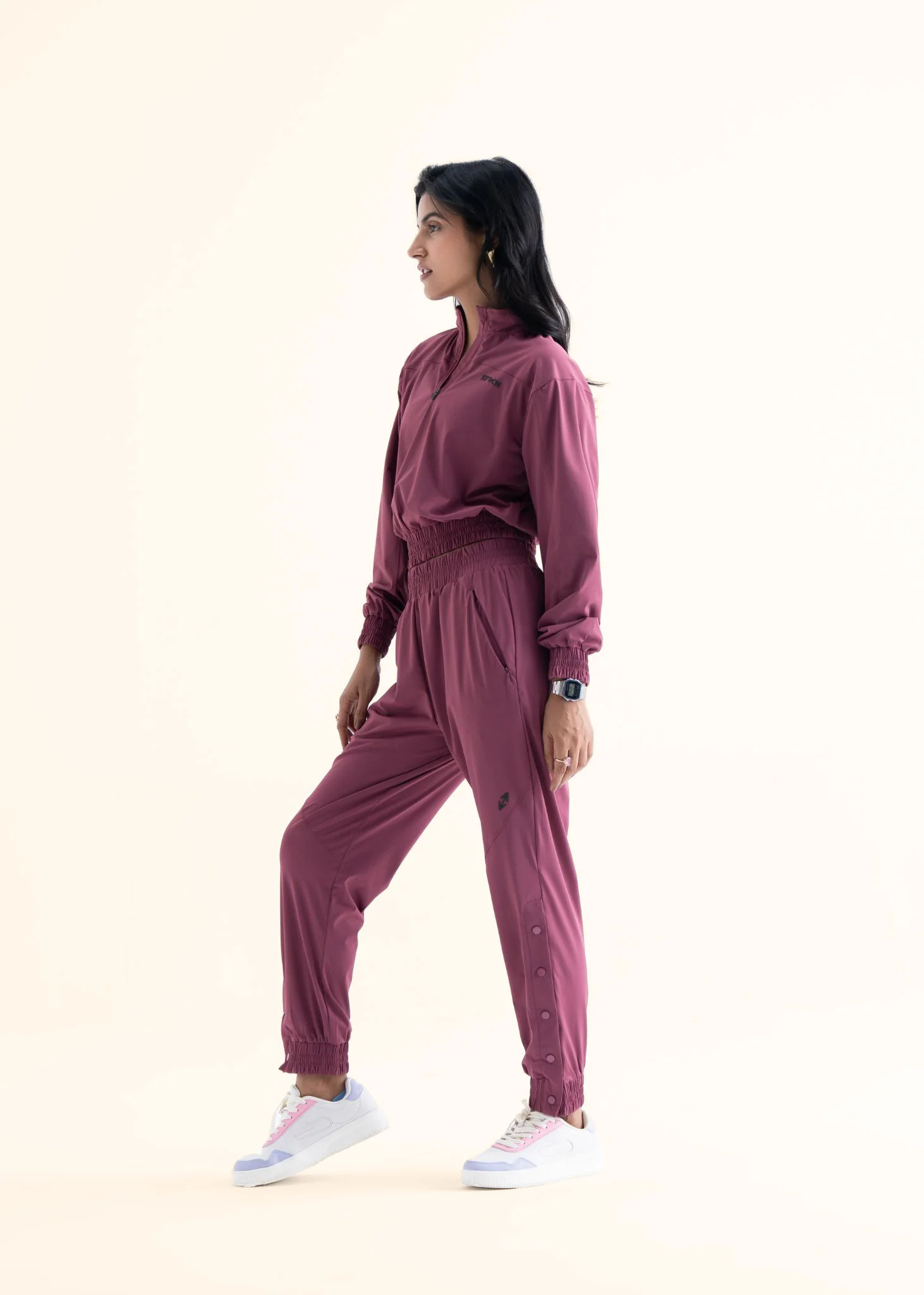 Play Core Snap Botton Track Pants - Hawthorn Rose - Image 4
