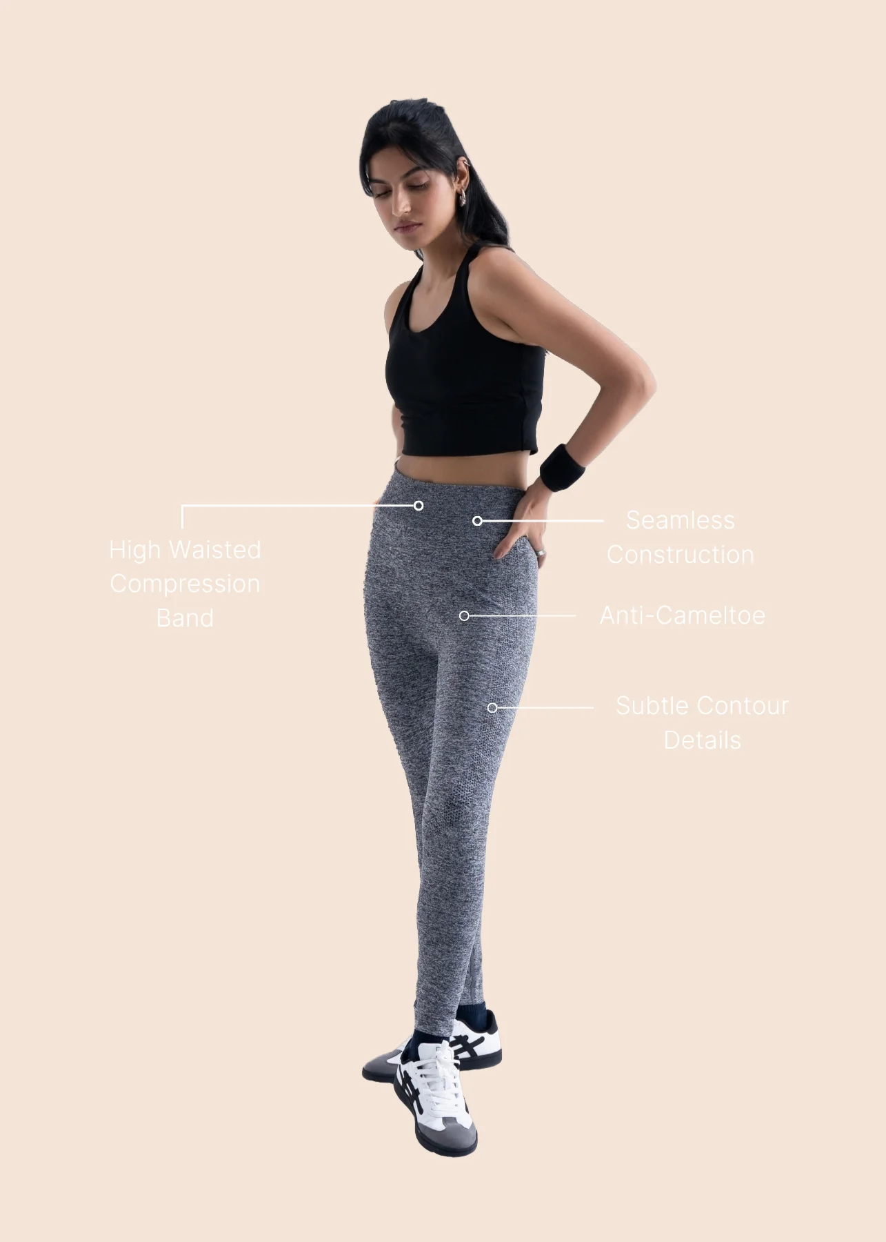 Soft Core Seamless Leggings - Black - Image 3