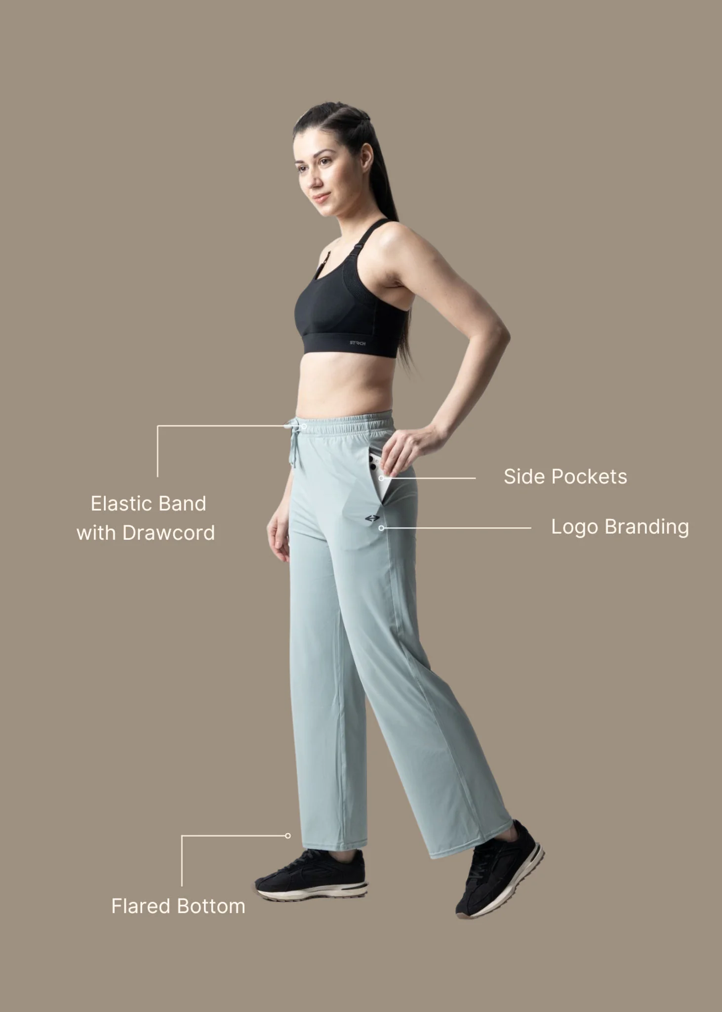 Women Straight Fit Pants - Mint Green - Image 3