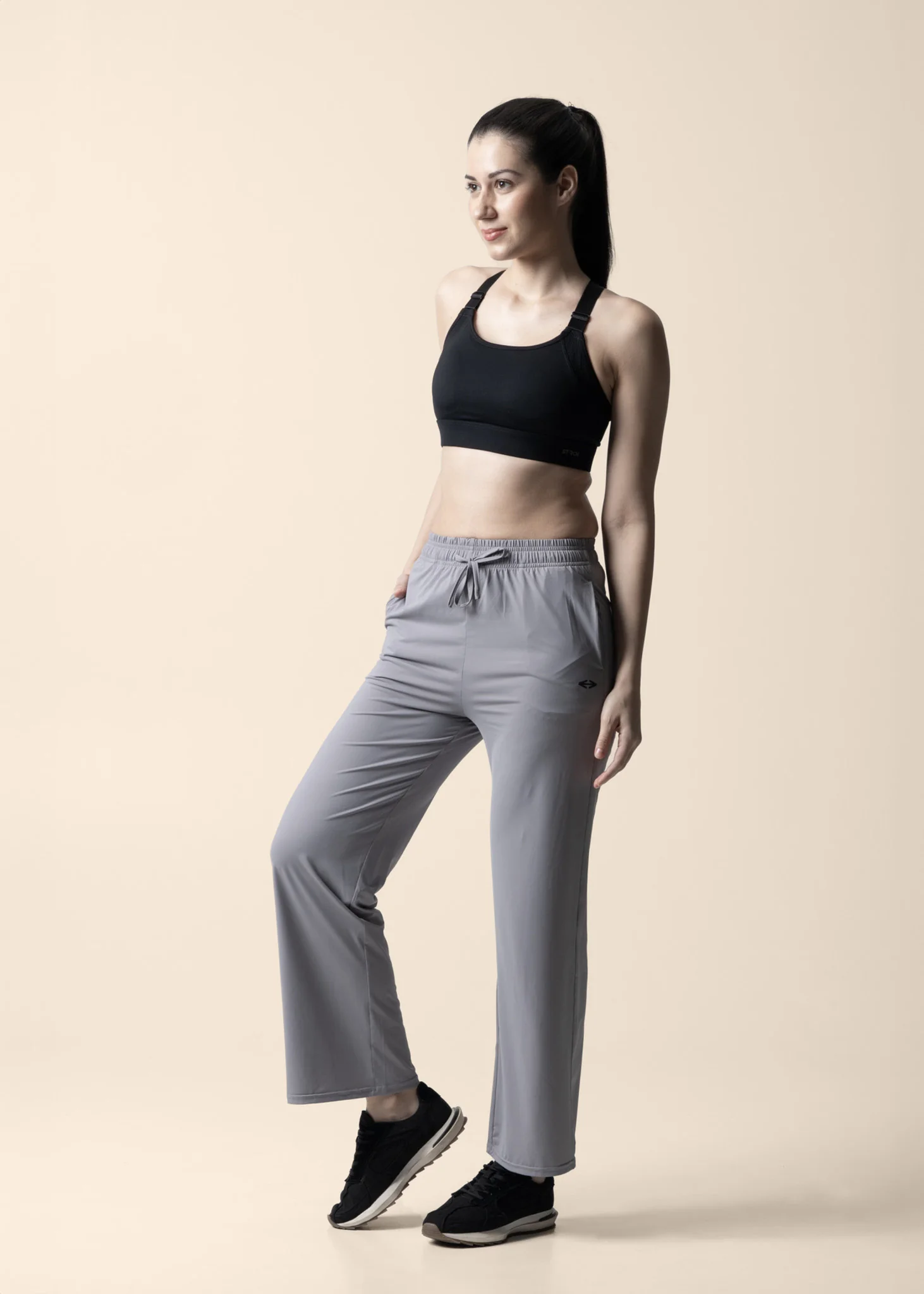 Women Straight Fit Pants - Purple Grey - Image 2