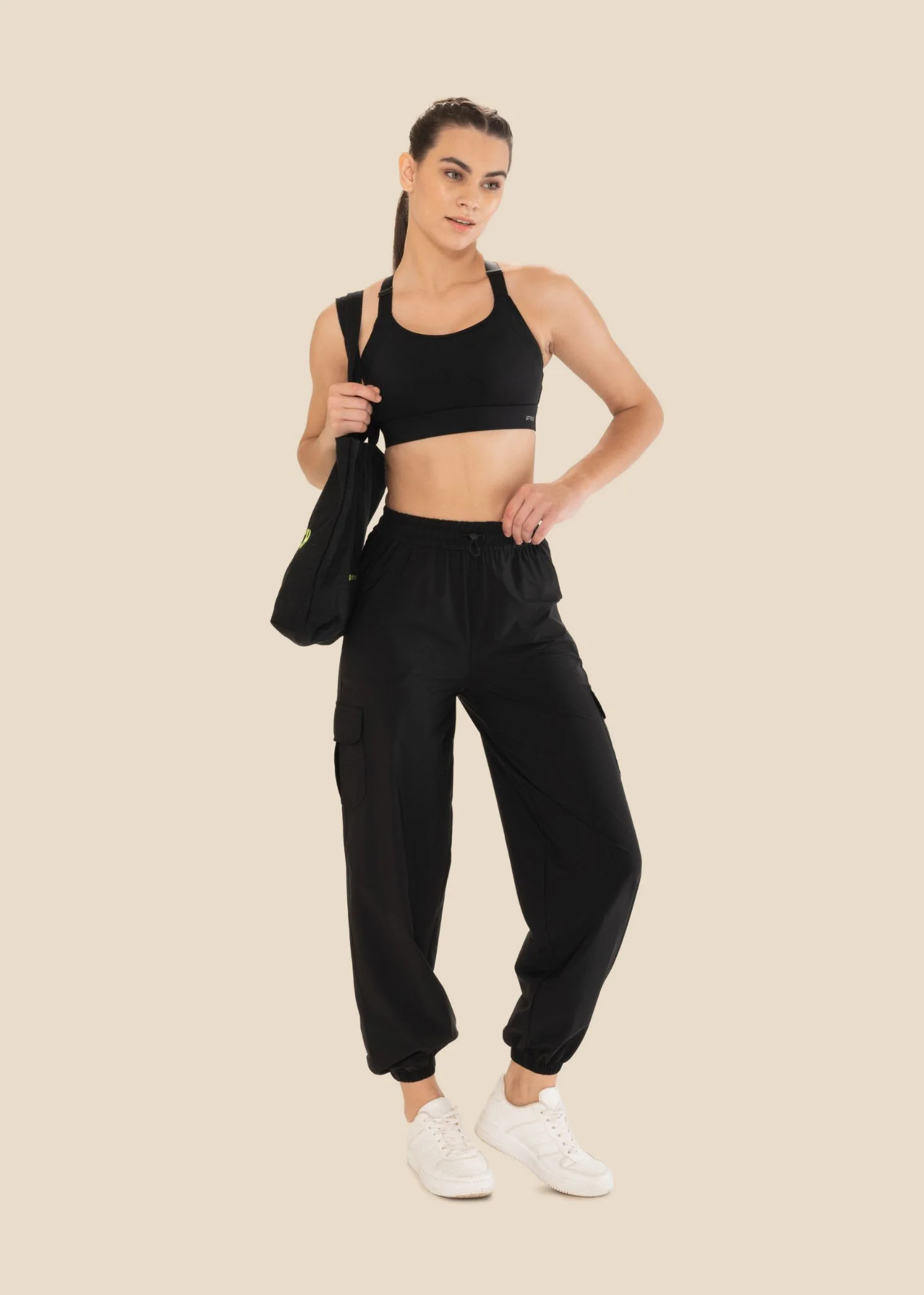 Stride Flex Baggy Joggers - Black - Image 7