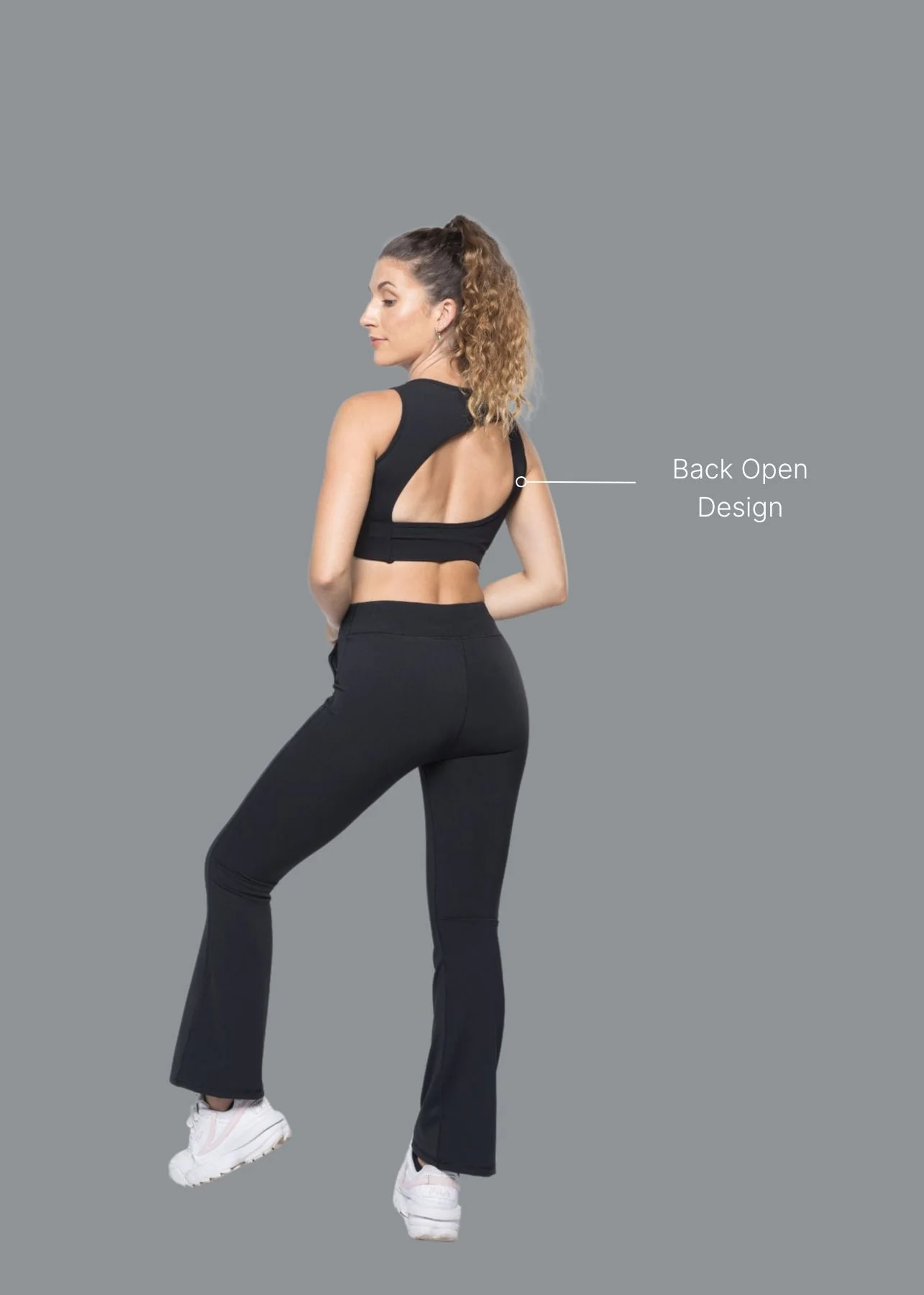 High Impact Basic Workout Sports Bra - Black - Image 2