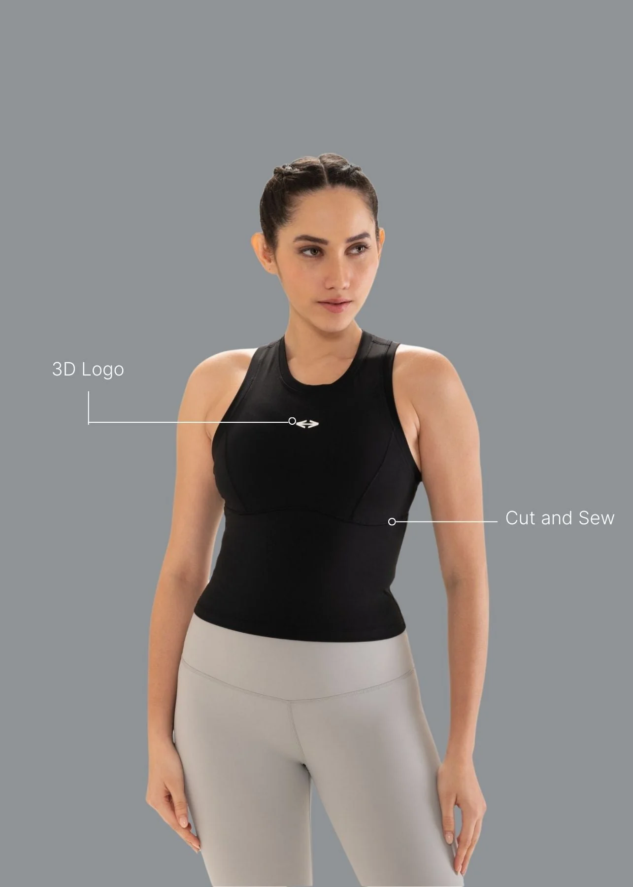 Workout Essential Fitted crop top - Black - Image 2