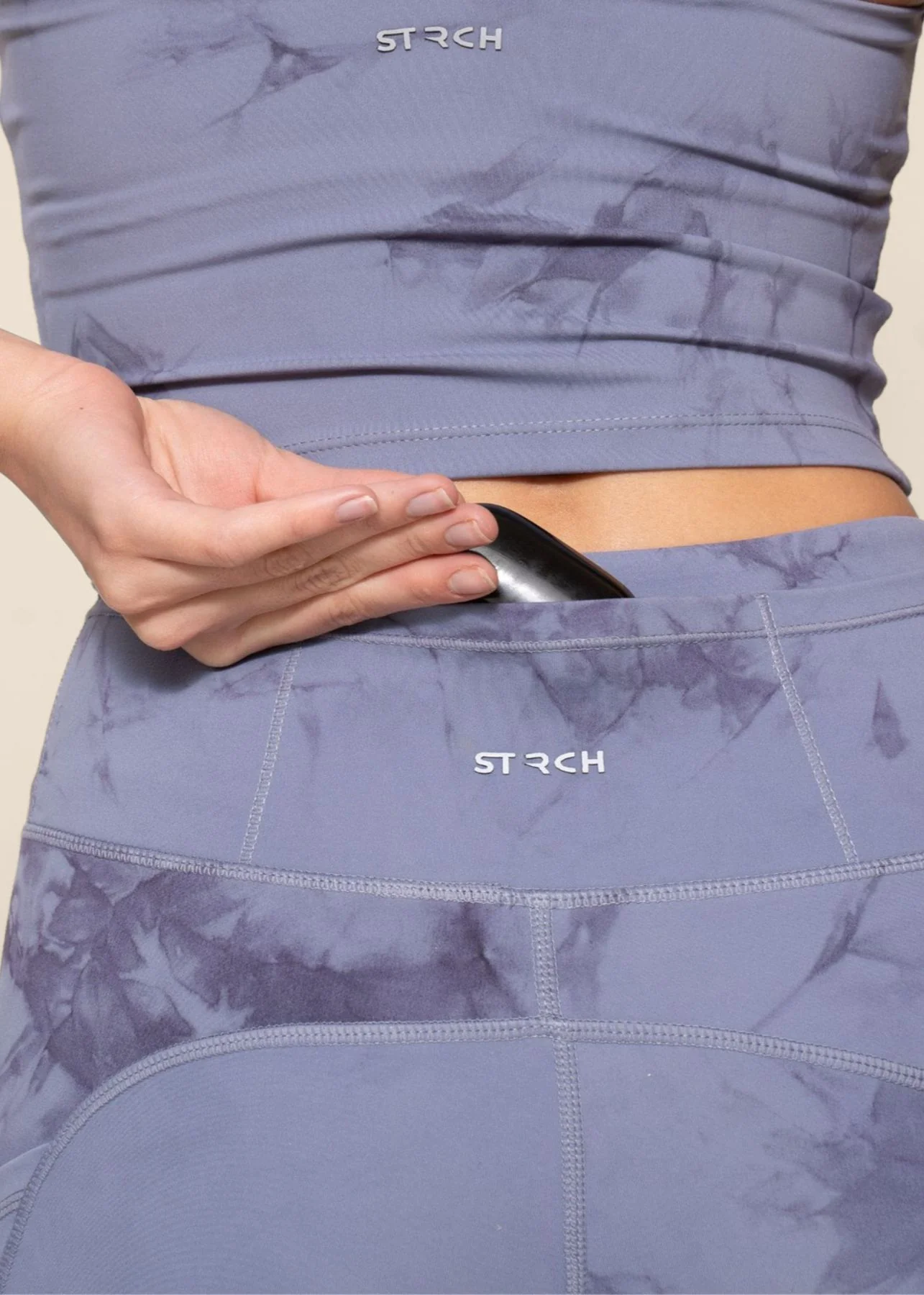 Women's 7 Pocket Tie Dye Tights - Ice Blue - Image 6