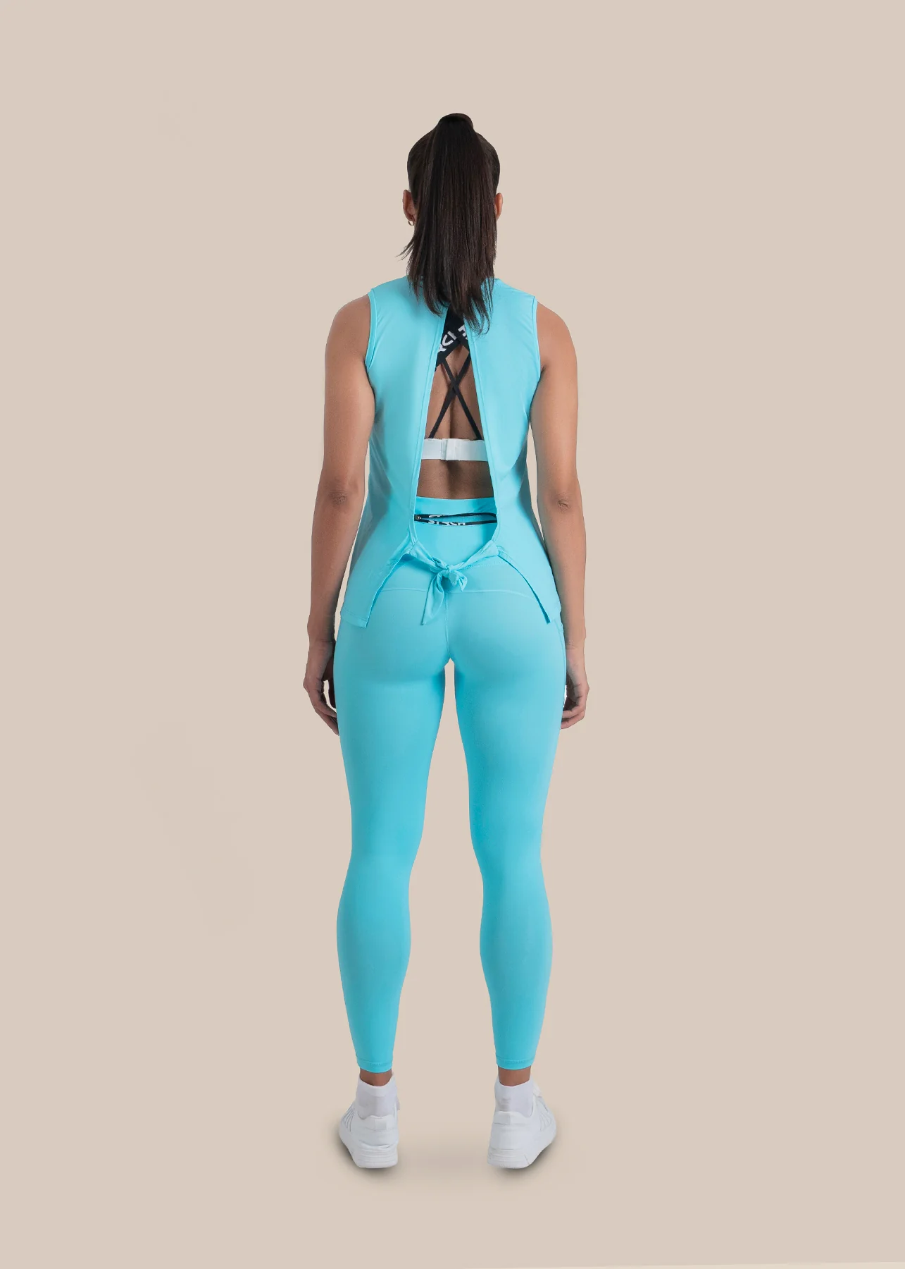 Strch Flex Tie-Back Tank - Blue - Image 6