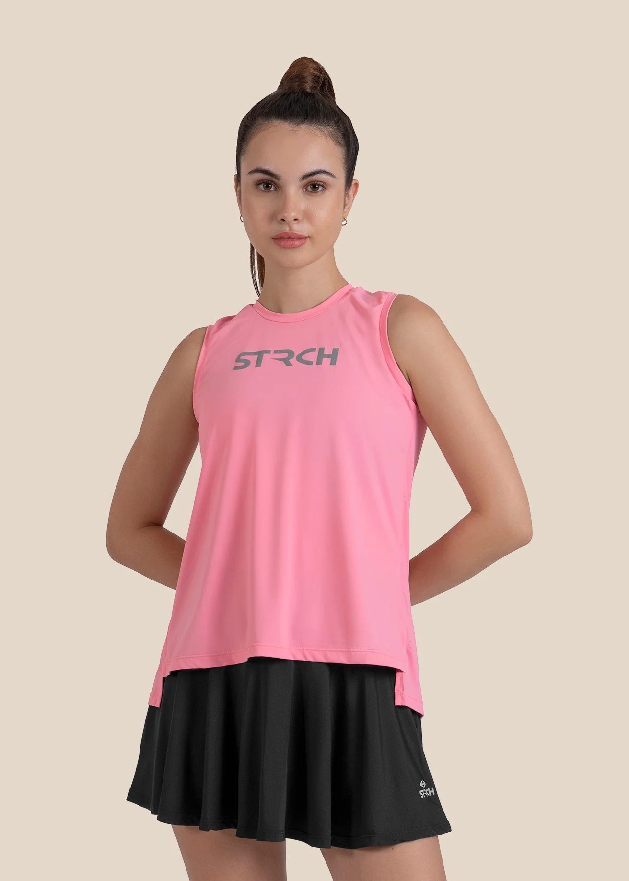 Strch Flex Tie-Back Tank - Pink - Image 4
