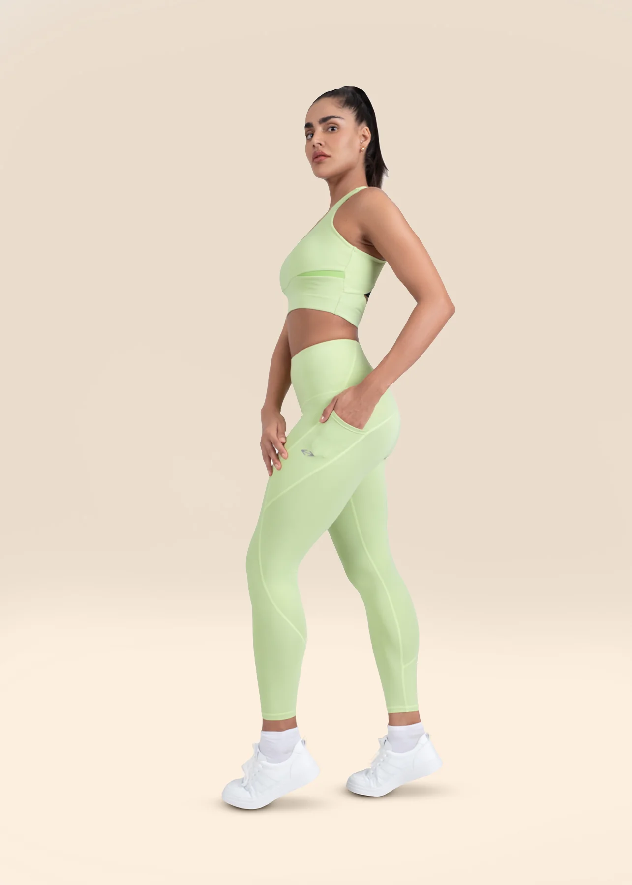 StrchFlex Training Leggings - Mint Green - Image 2