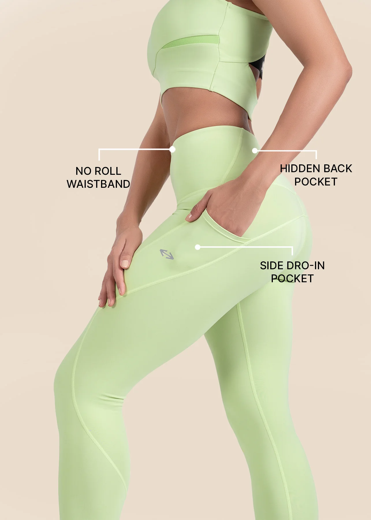 StrchFlex Training Leggings - Mint Green - Image 3