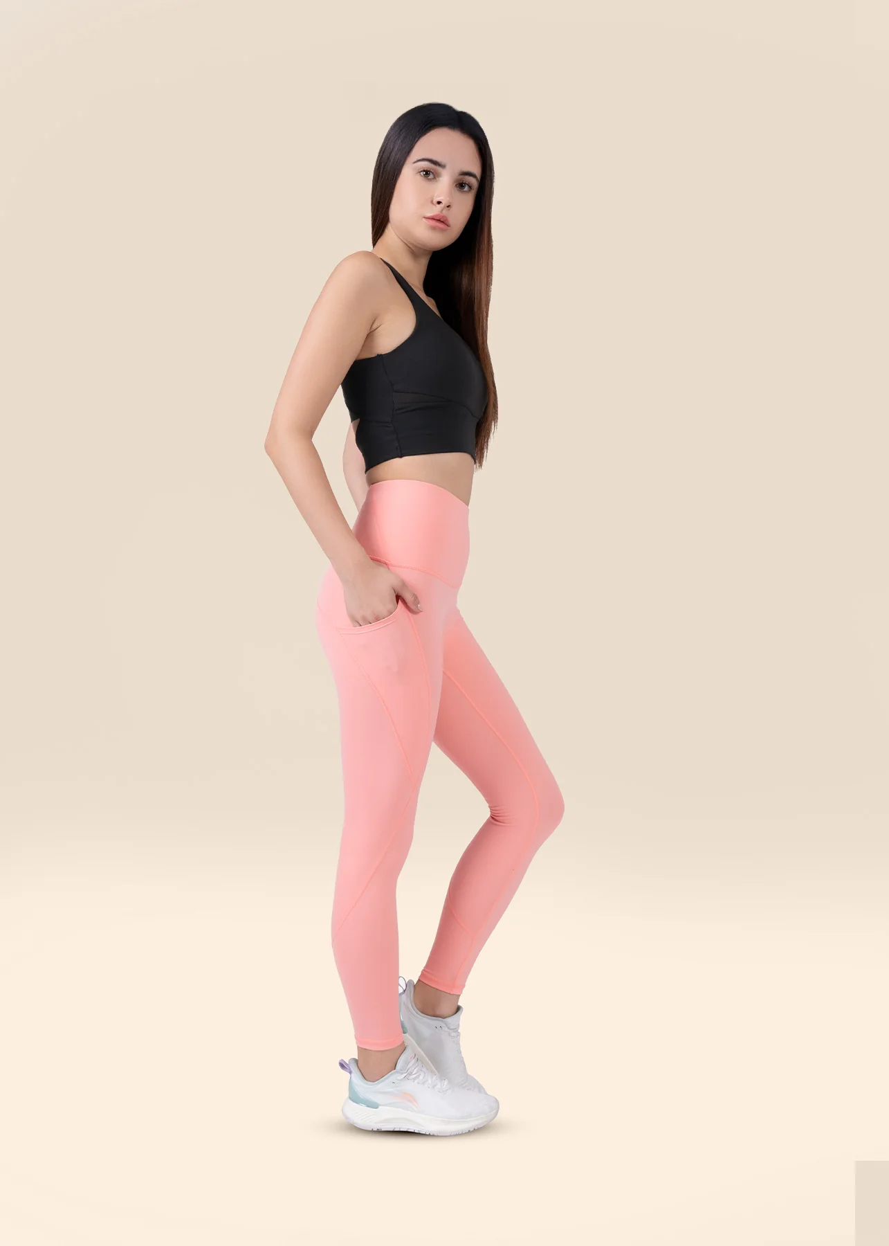 StrchFlex Training Leggings - Peach - Image 3