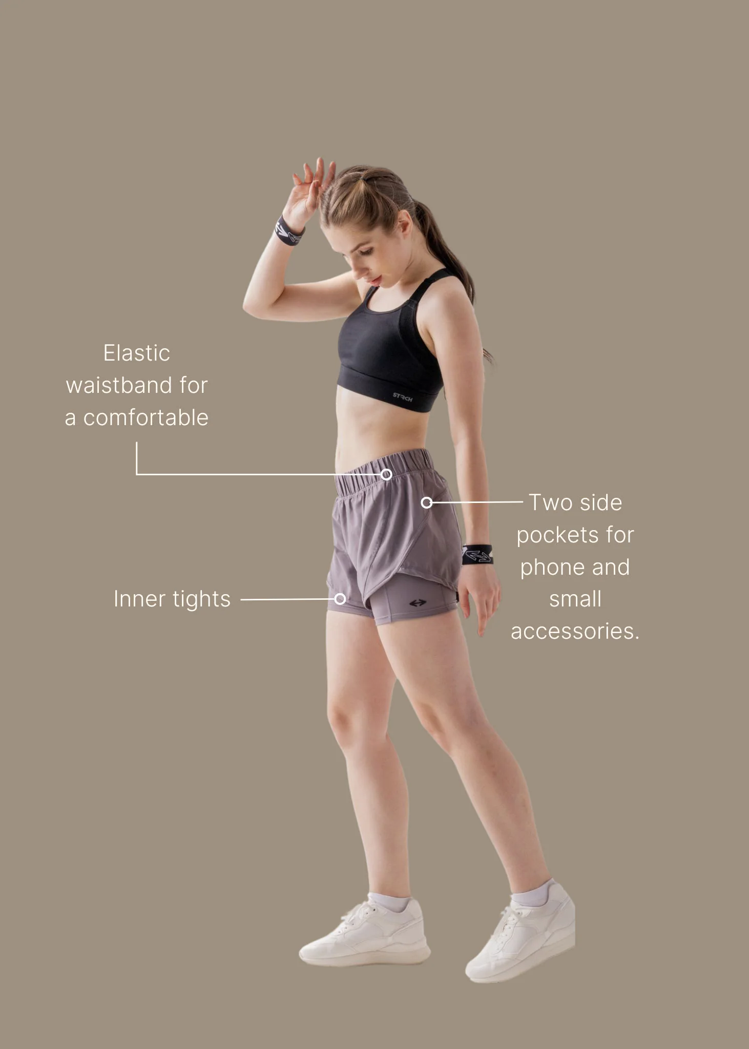 StrchFlex Running shorts - American Brown - Image 3