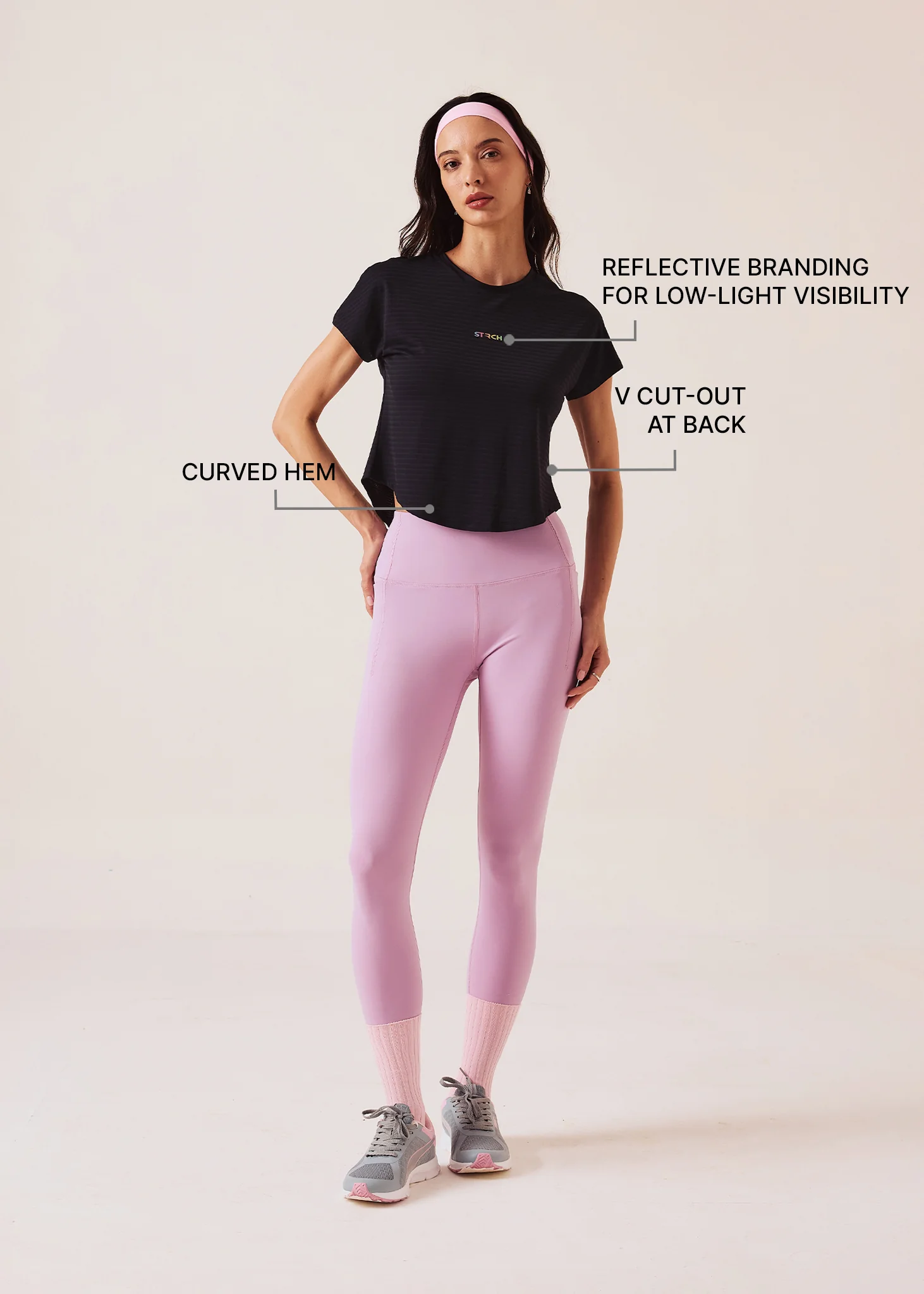 Women V-Back Tie Top - Jet Black - Image 3