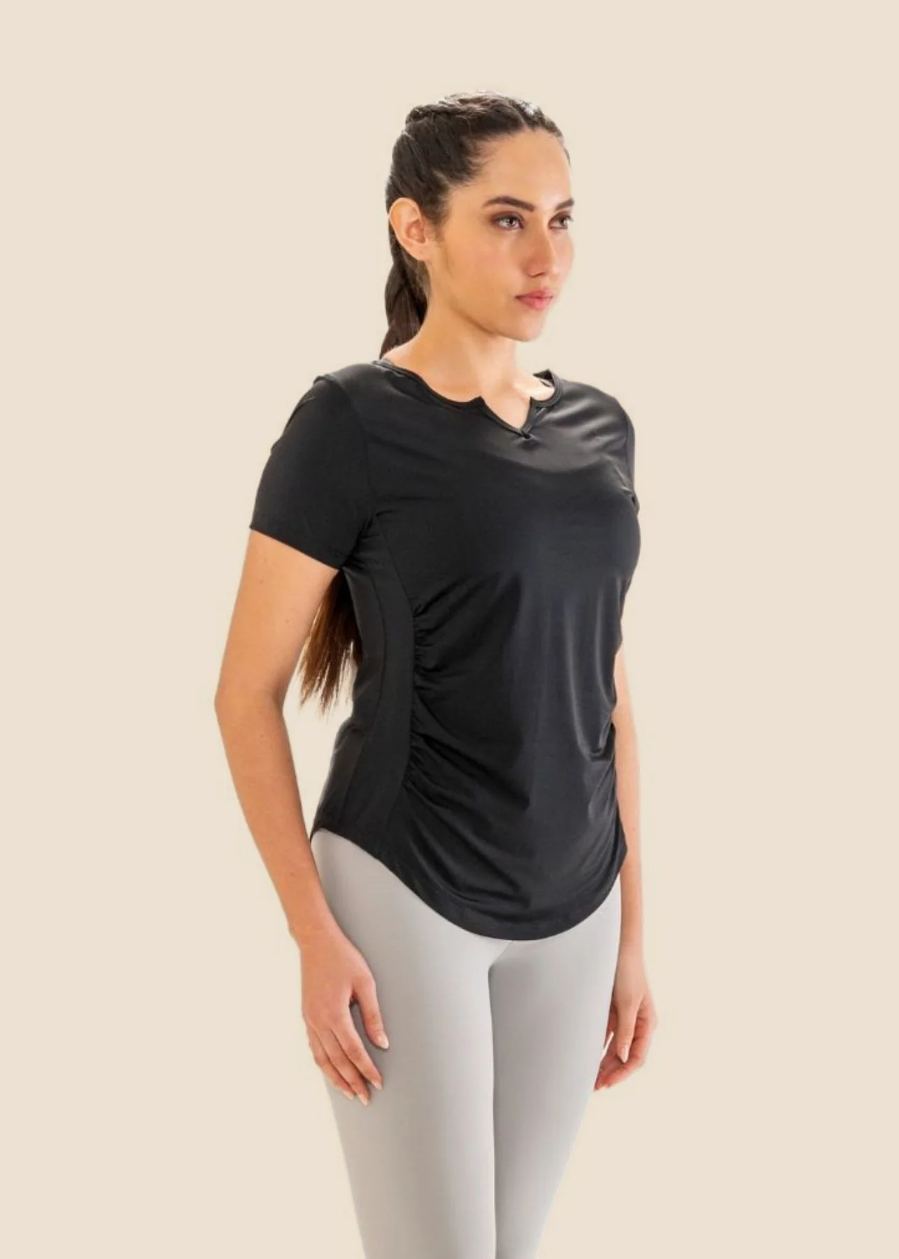 V Neck Active Tee - Black - Image 4