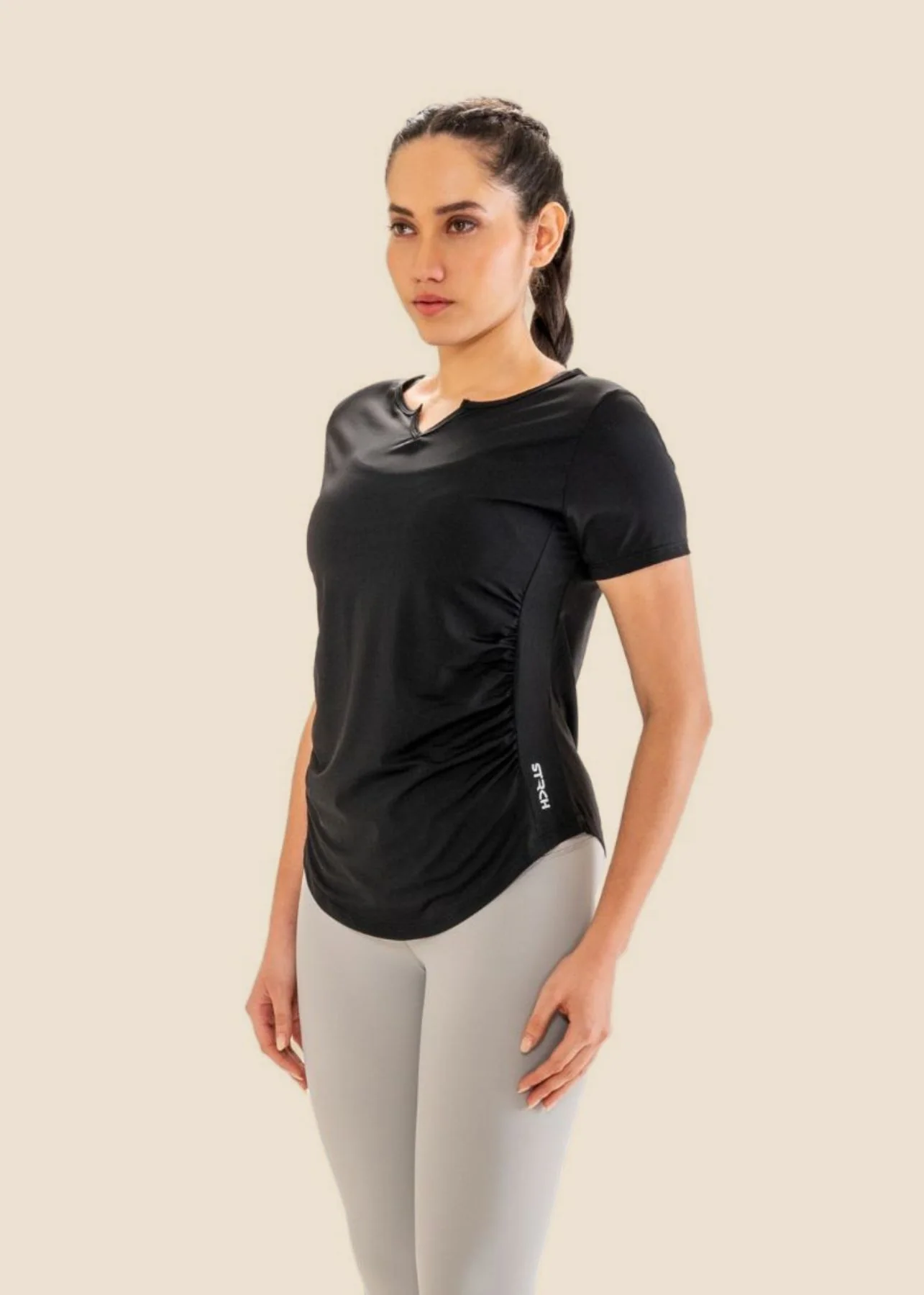 V Neck Active Tee - Black - Image 5