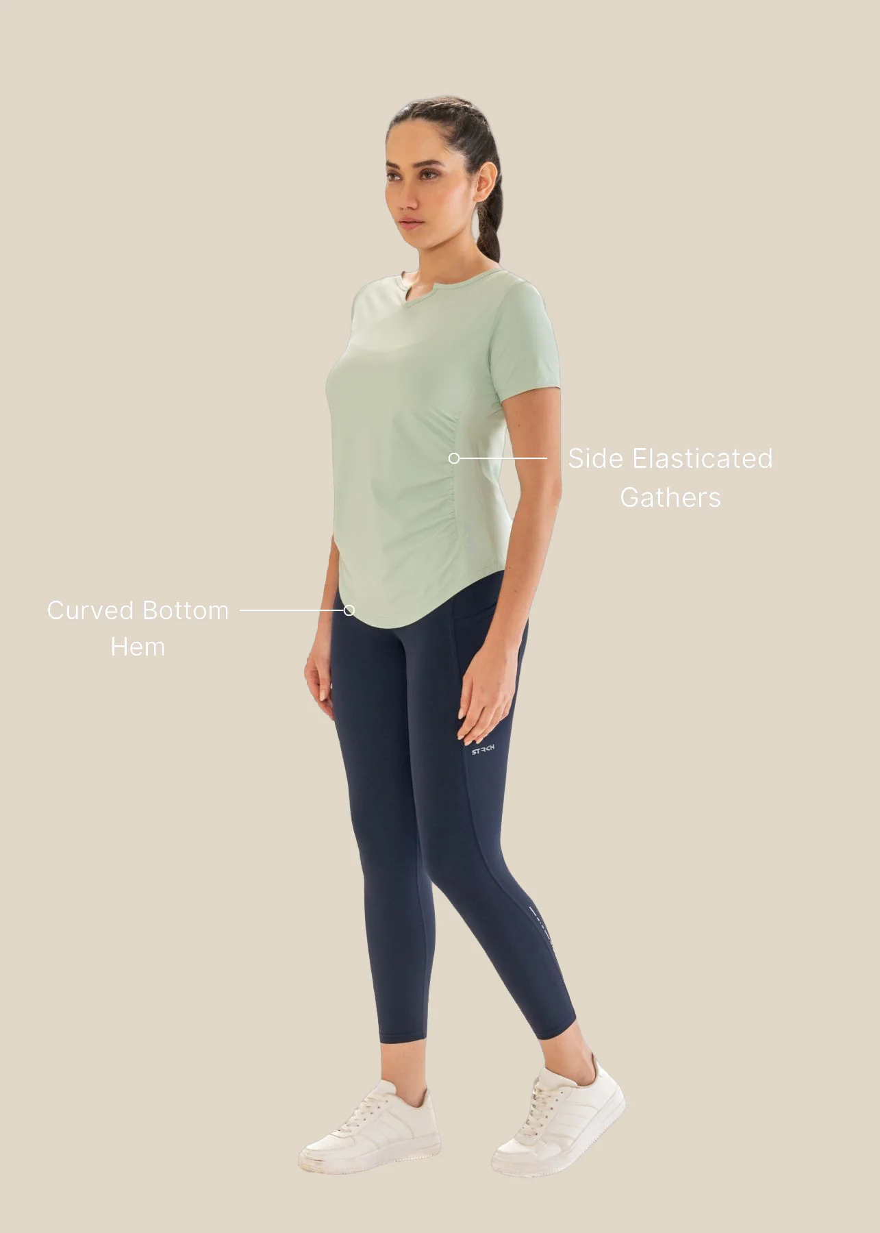 V Neck Active Tee - Lichen - Image 3