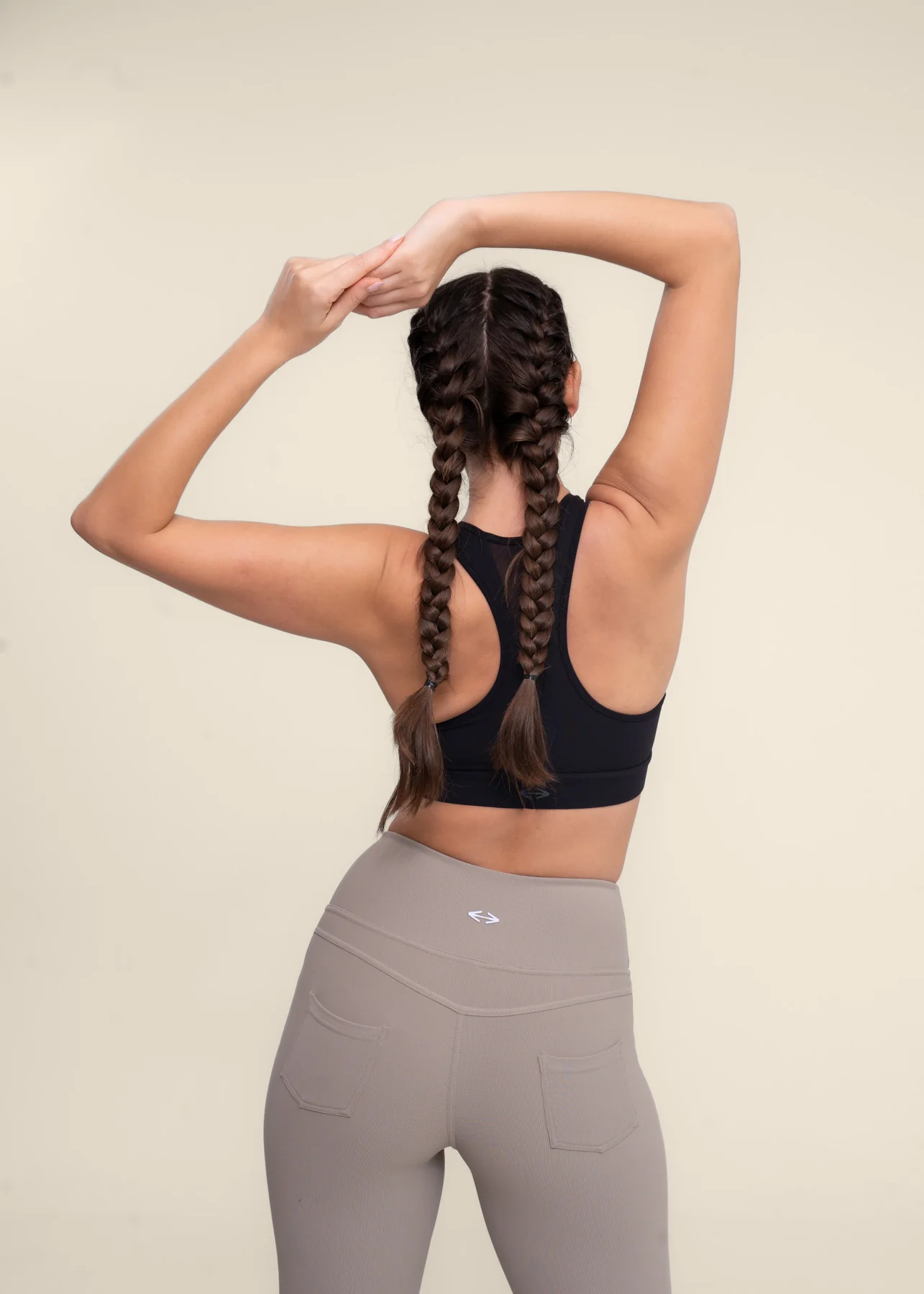 Women Workout Flare Pant - Beige - Image 4