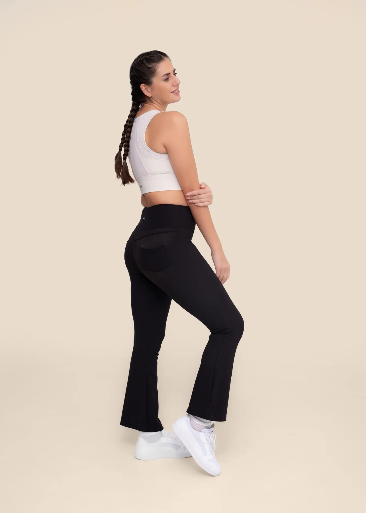 Women Workout Flare Pant - Black - Image 4