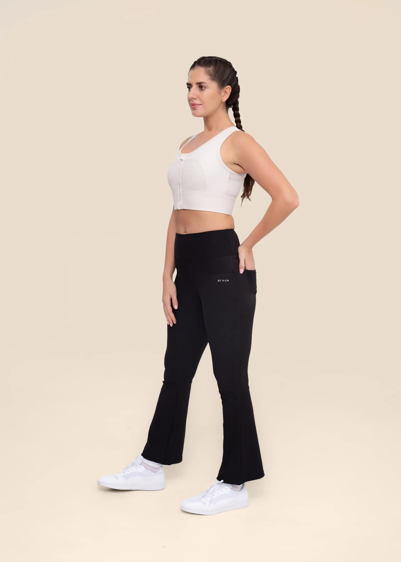 Women Workout Flare Pant - Black - Image 5