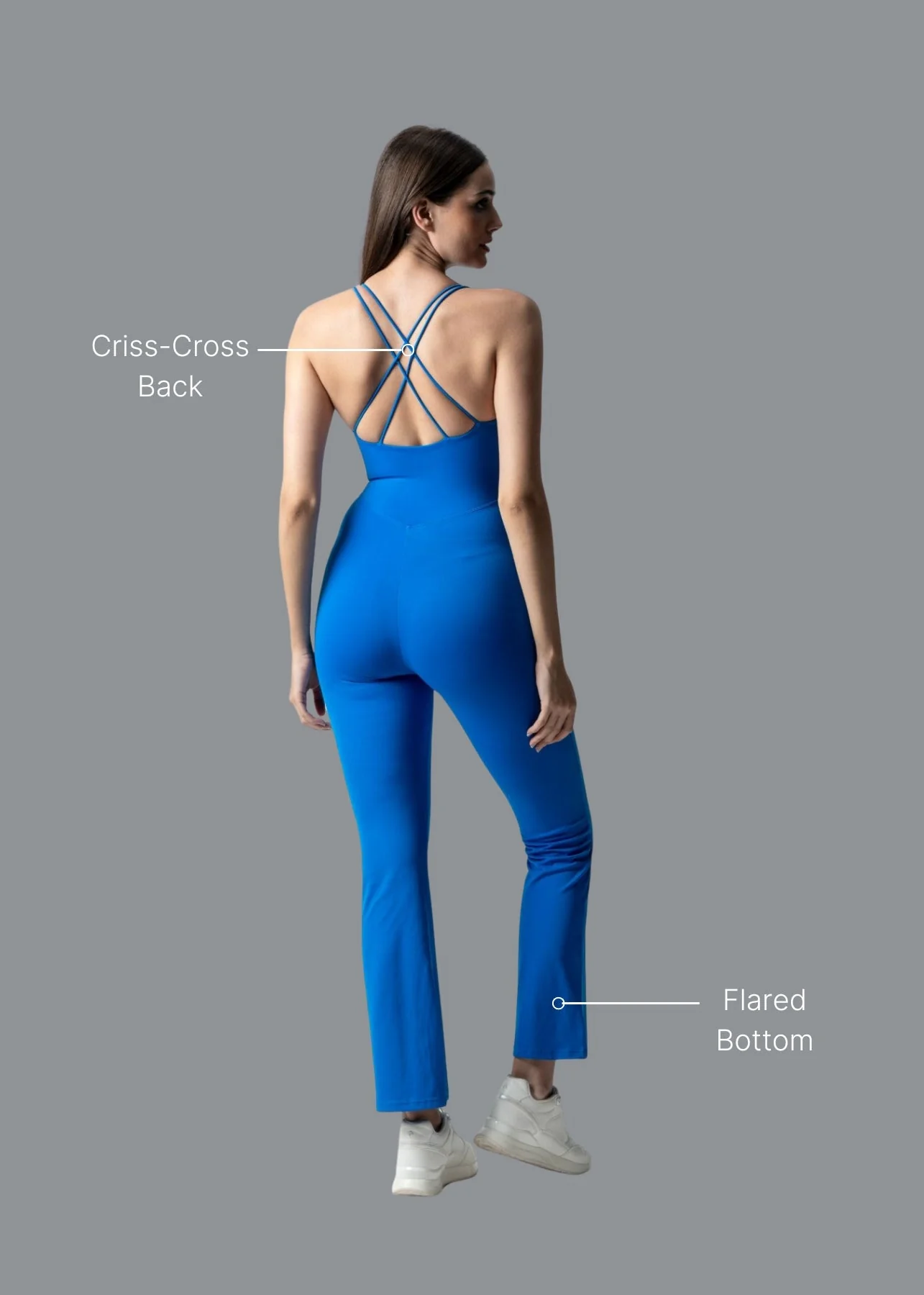 StrchFlex Criss corss back Jumpsuit - Blue - Image 2