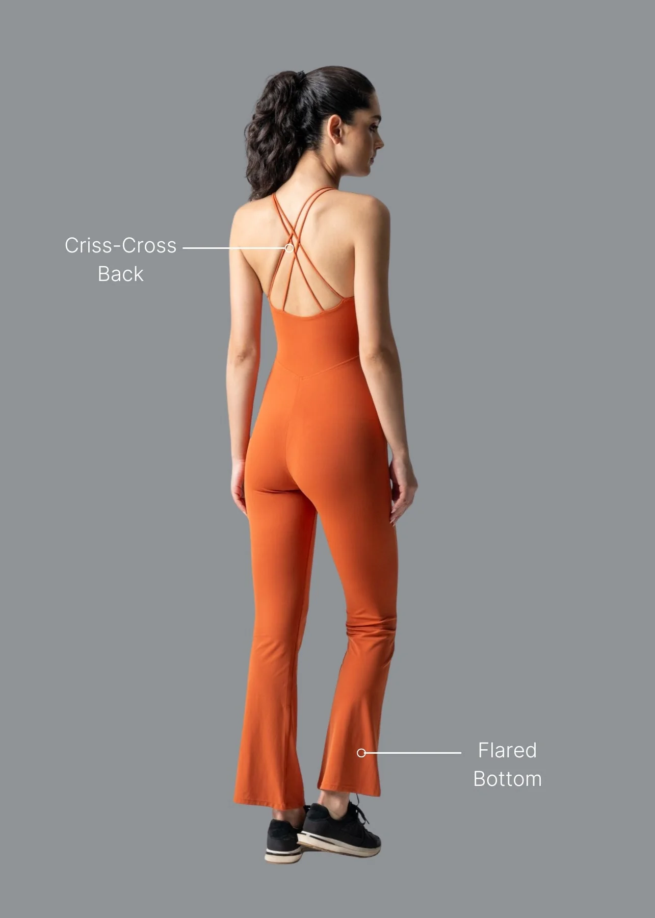 Women Workout Jumpsuit - Orange - Image 2