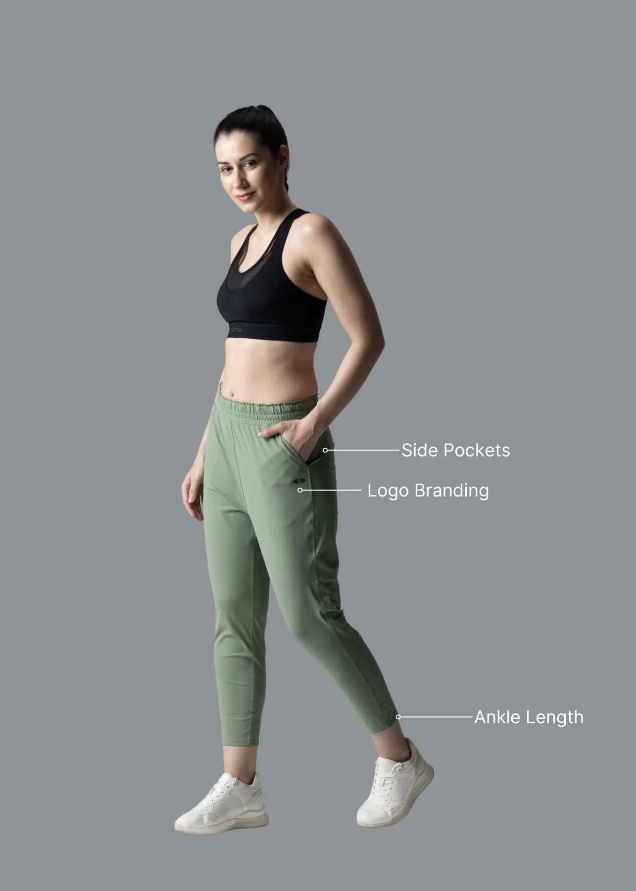Everyday workout ankle length pants - Chateau Green - Image 3