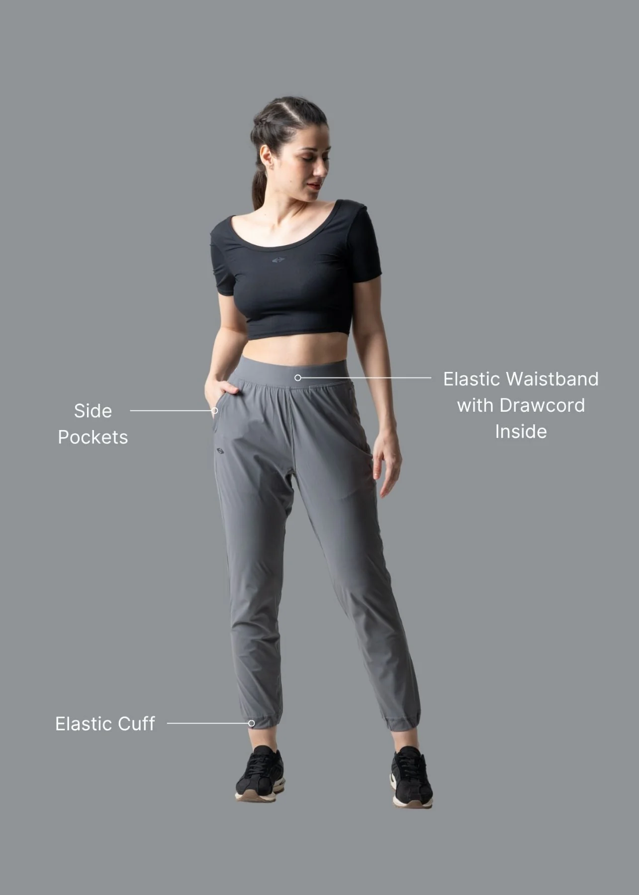 Women Workout Track Pants - Grey - Image 3